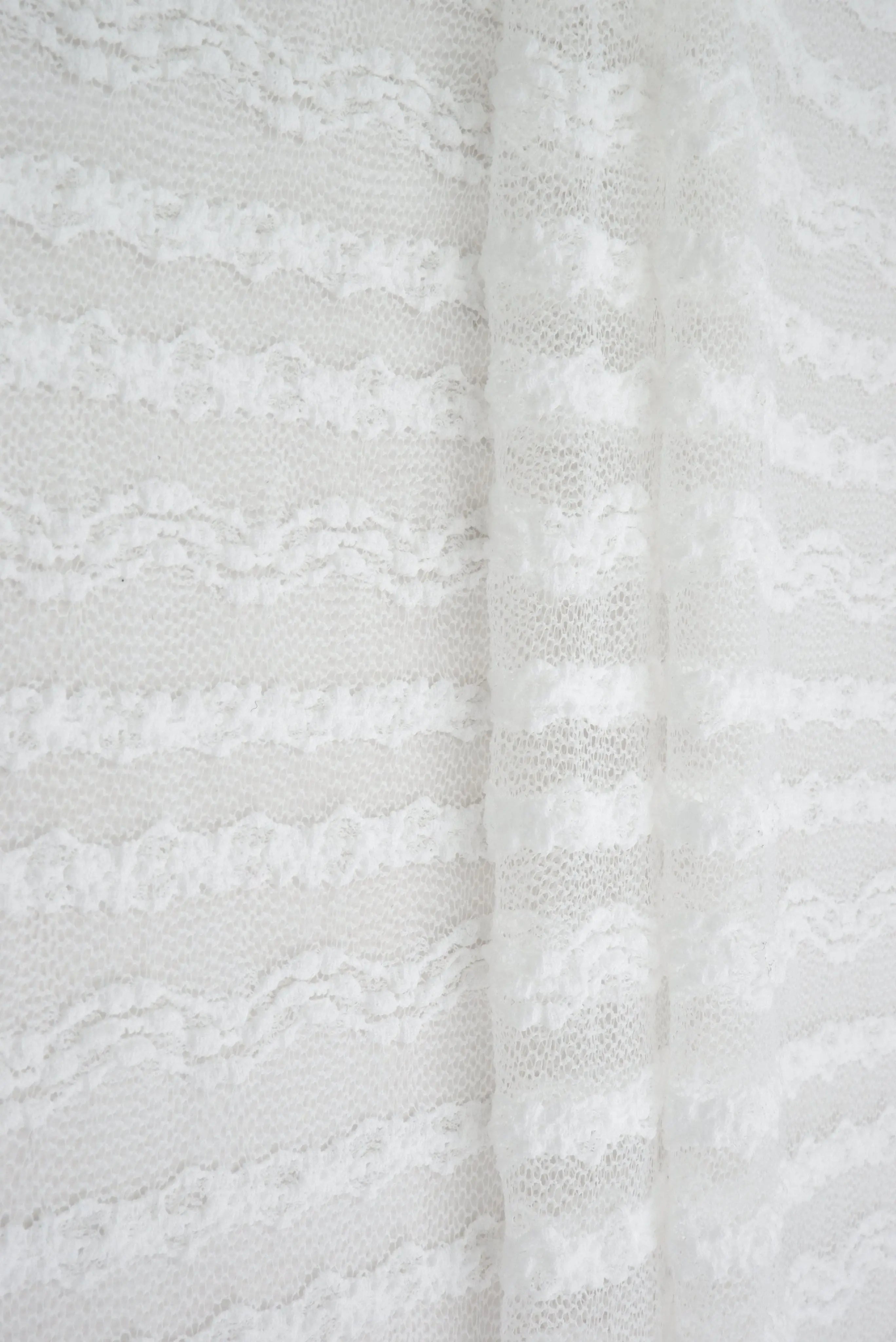 KNC-33535 WHITE BLOUSE CHEVRON DRESS KNIT LACE NYLON SOLID SPANDEX STRIPE TEXTURE TUNICS WHITE