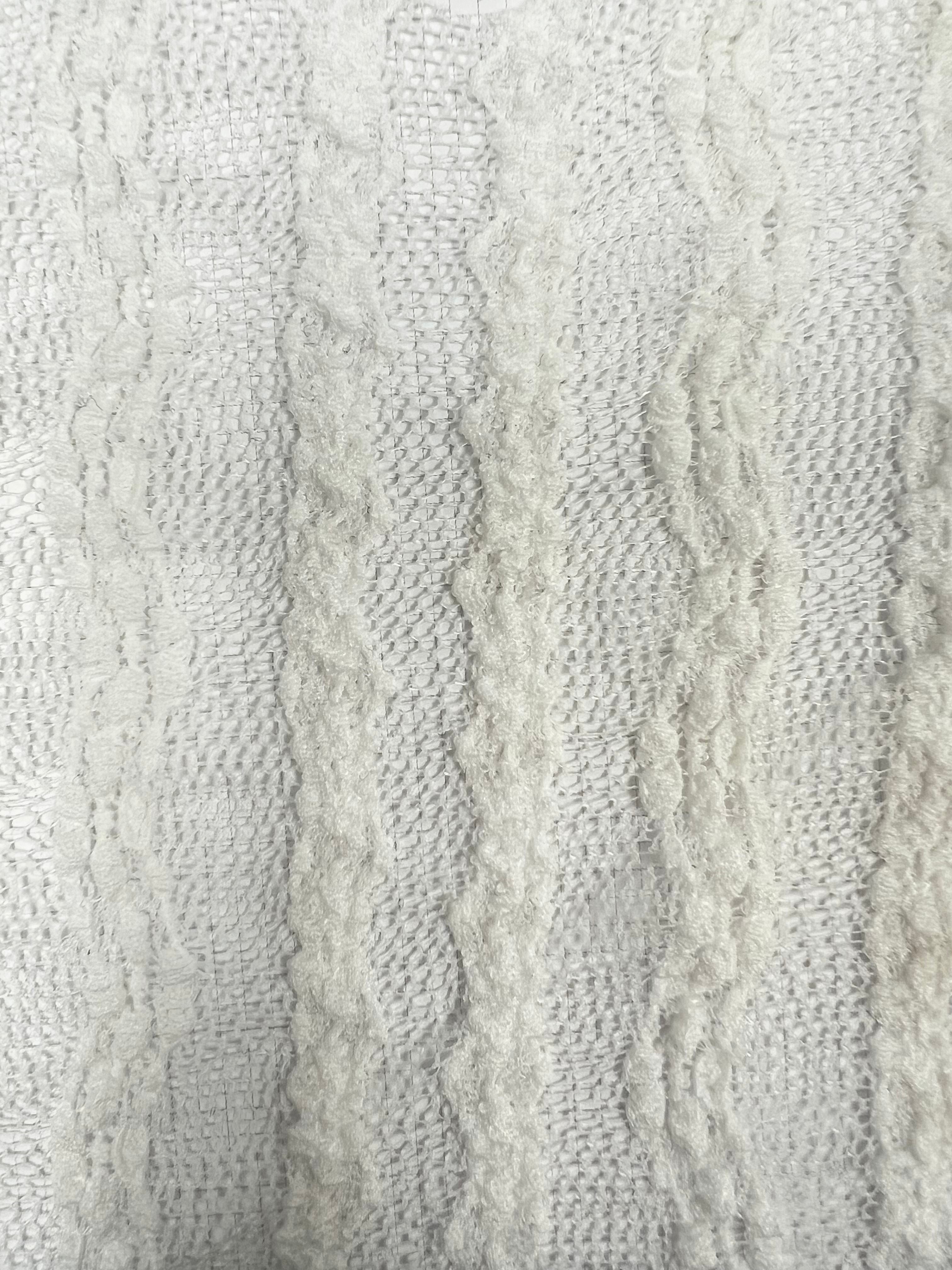 KNC-33535 WHITE BLOUSE CHEVRON DRESS KNIT LACE NYLON SOLID SPANDEX STRIPE TEXTURE TUNICS WHITE