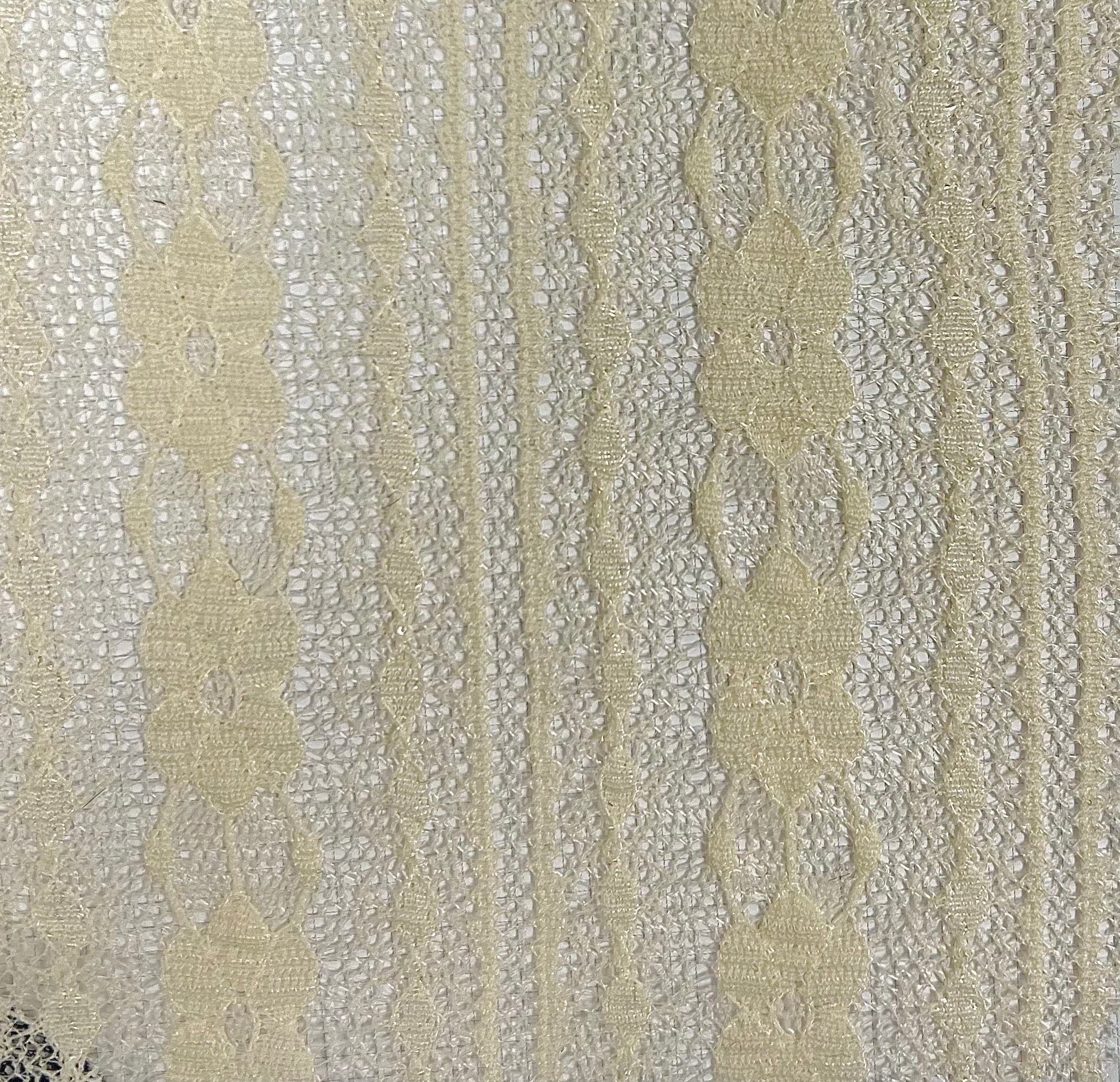 KNC-33537 IVORY BLOUSE DRESS FLOWER IVORY KNIT LACE NYLON SOLID SPANDEX TEXTURE TUNICS