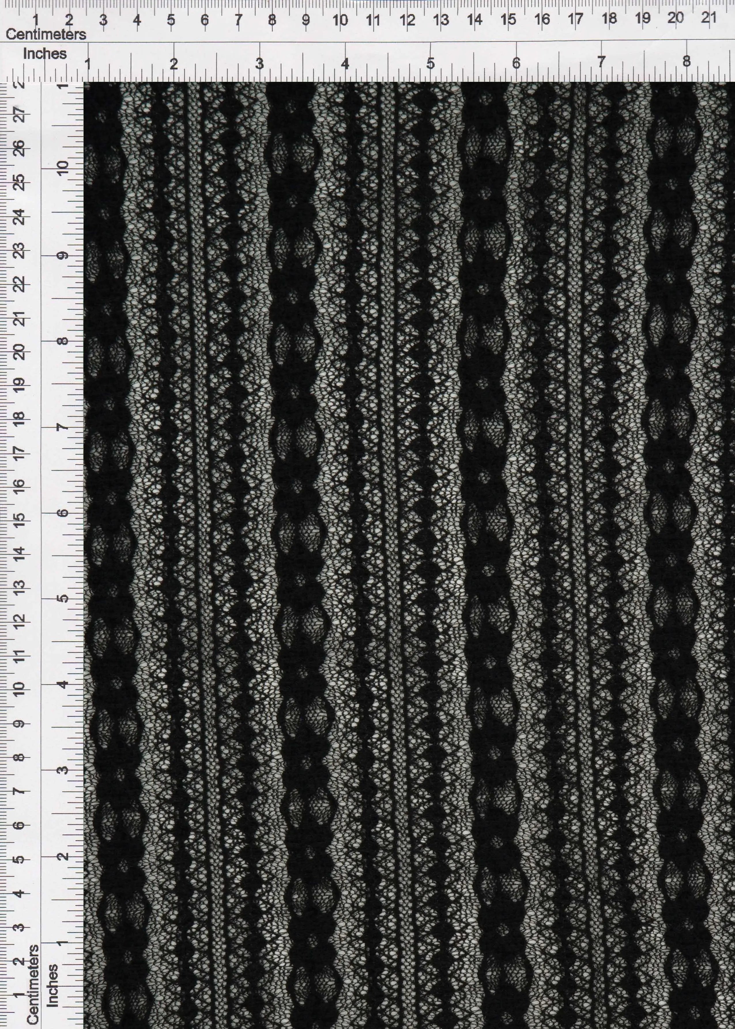 KNC-33537 BLACK BLACK BLOUSE DRESS FLOWER KNIT LACE NYLON SOLID SPANDEX STRIPE TEXTURE TUNICS
