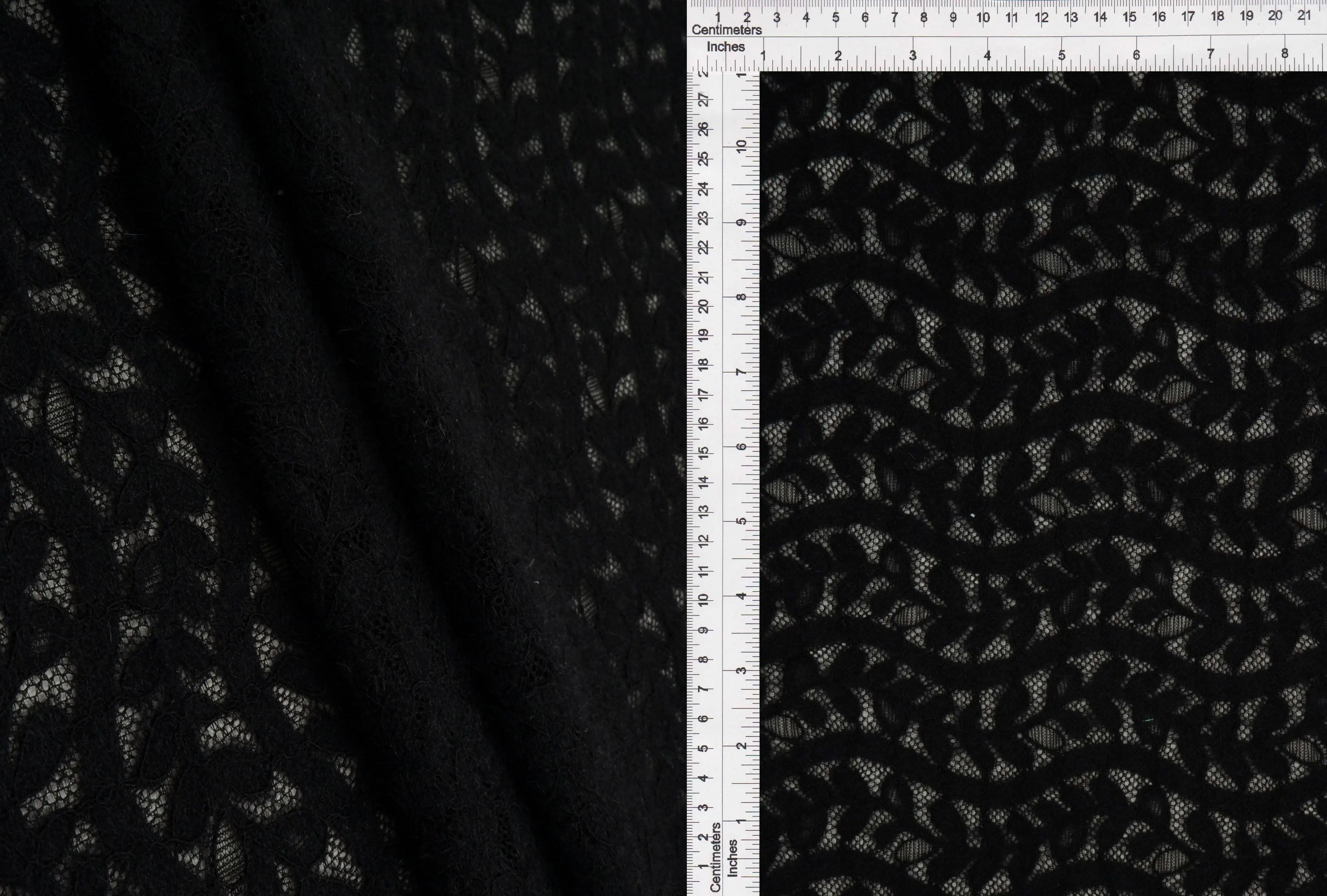 KNC-33538 BLACK BLACK BLOUSE DRESS KNIT LACE LEAF NYLON SOLID SPANDEX TEXTURE TUNICS