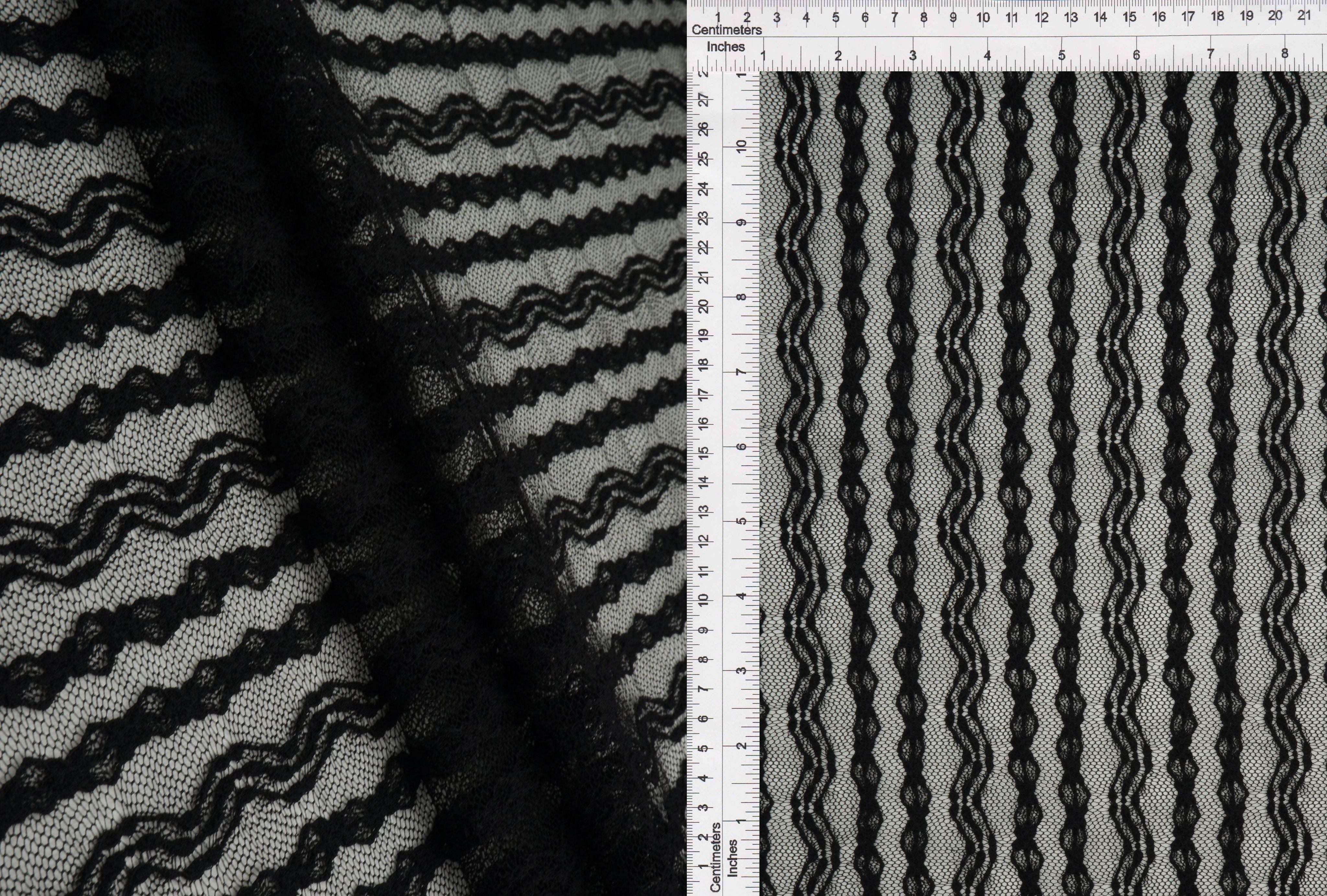 KNC-33535 BLACK BLACK BLOUSE CHEVRON DRESS KNIT LACE NYLON SOLID SPANDEX STRIPE TEXTURE TOPS TUNICS