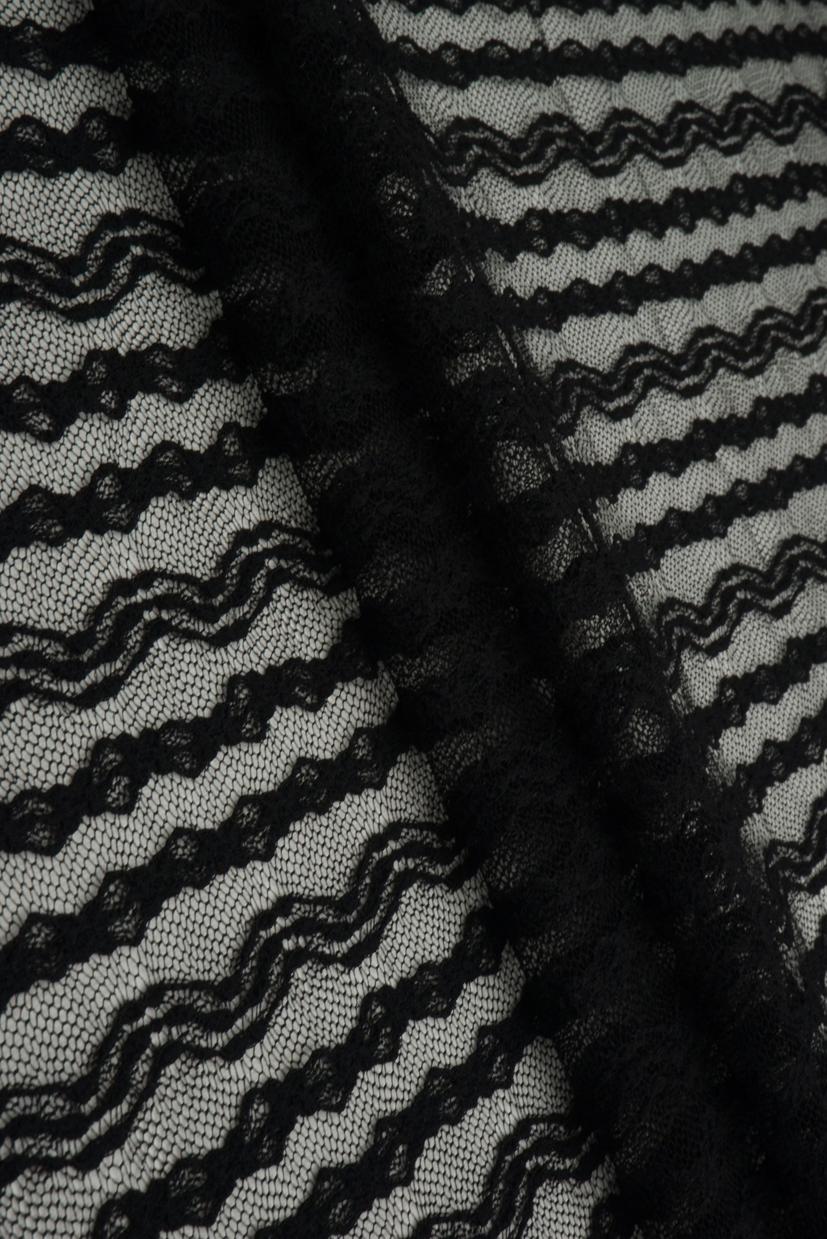 KNC-33535 BLACK BLACK BLOUSE CHEVRON DRESS KNIT LACE NYLON SOLID SPANDEX STRIPE TEXTURE TOPS TUNICS