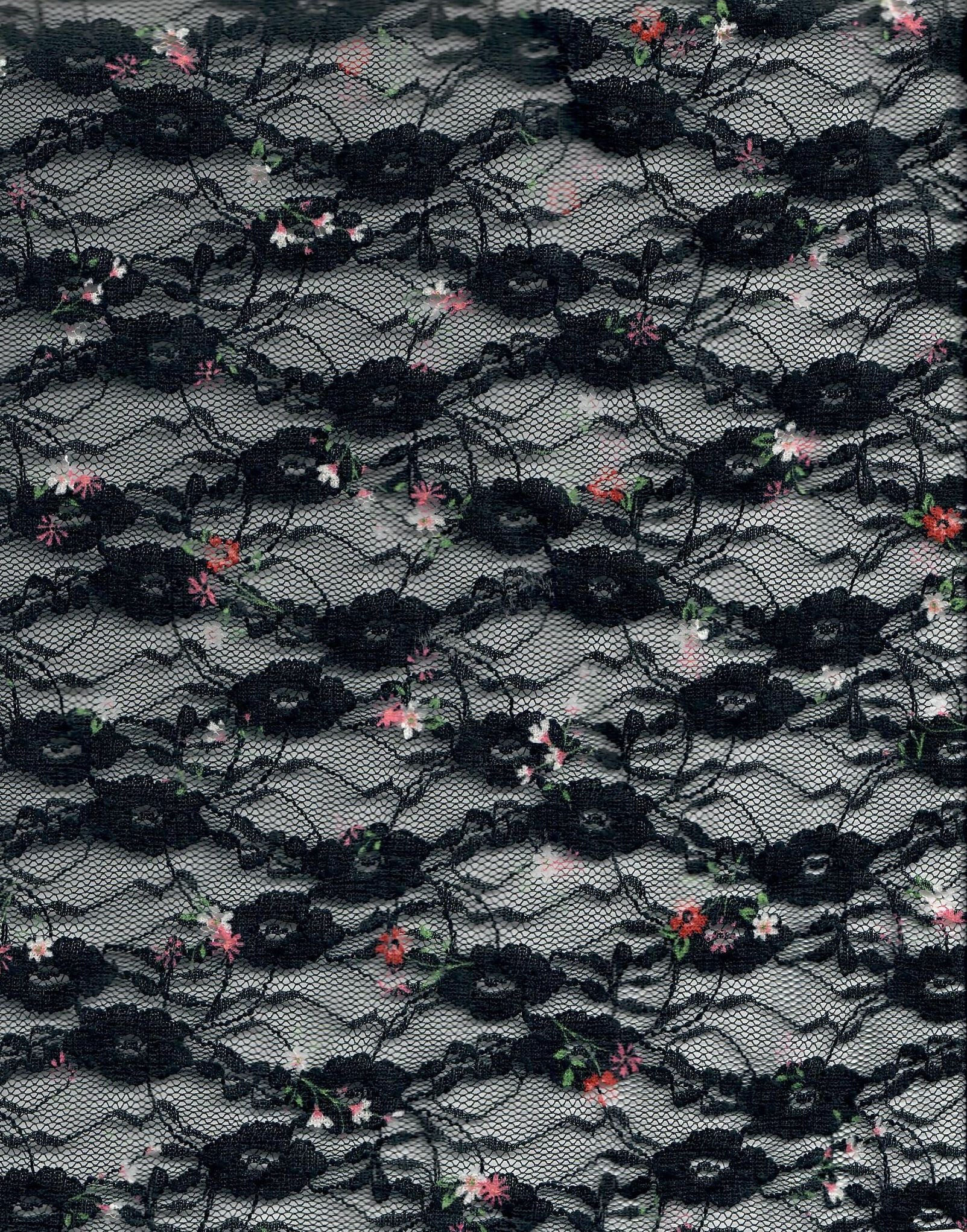 LACE4481-M11371 BLACK BODYSUIT BOTTOMS DIGITAL PRINT DITSY DRESS LACE LOUNGEWEAR POLYESTER SKIRTS SPANDEX T-SHIRT TOPS TUNICS