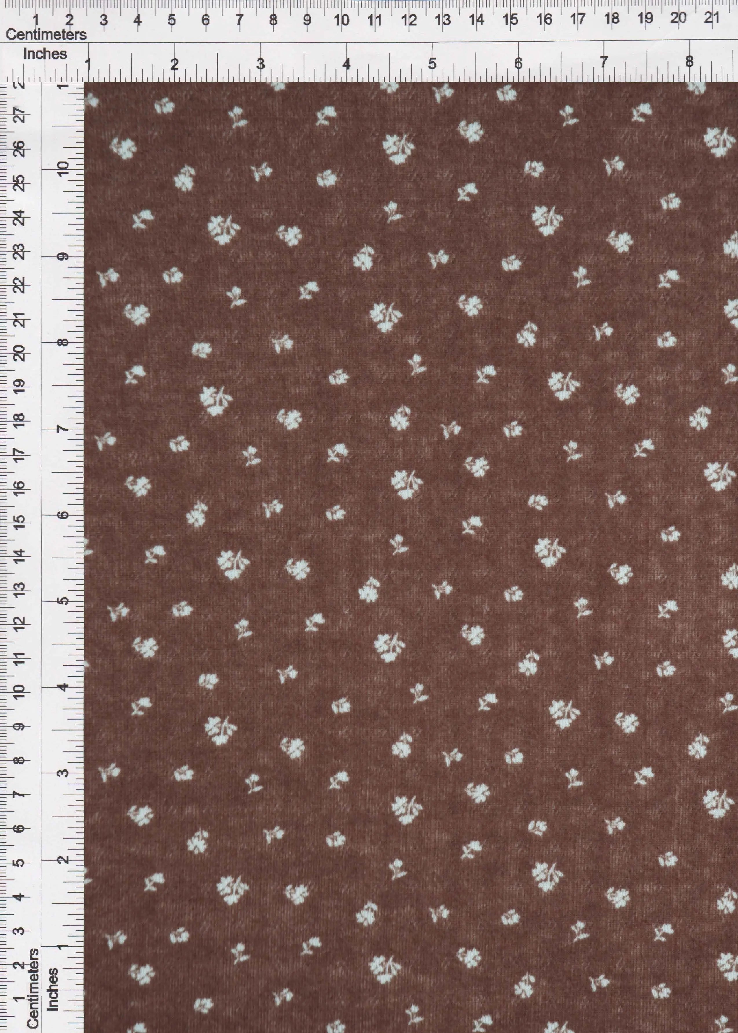 KNT4606-MS11366 BROWN BLOUSE BOTTOMS DITSY DRESS KNIT LOUNGEWEAR PANTS POINTELLE POLYESTER PRINT-B SKIRTS SPANDEX STRETCH TOPS TUNICS