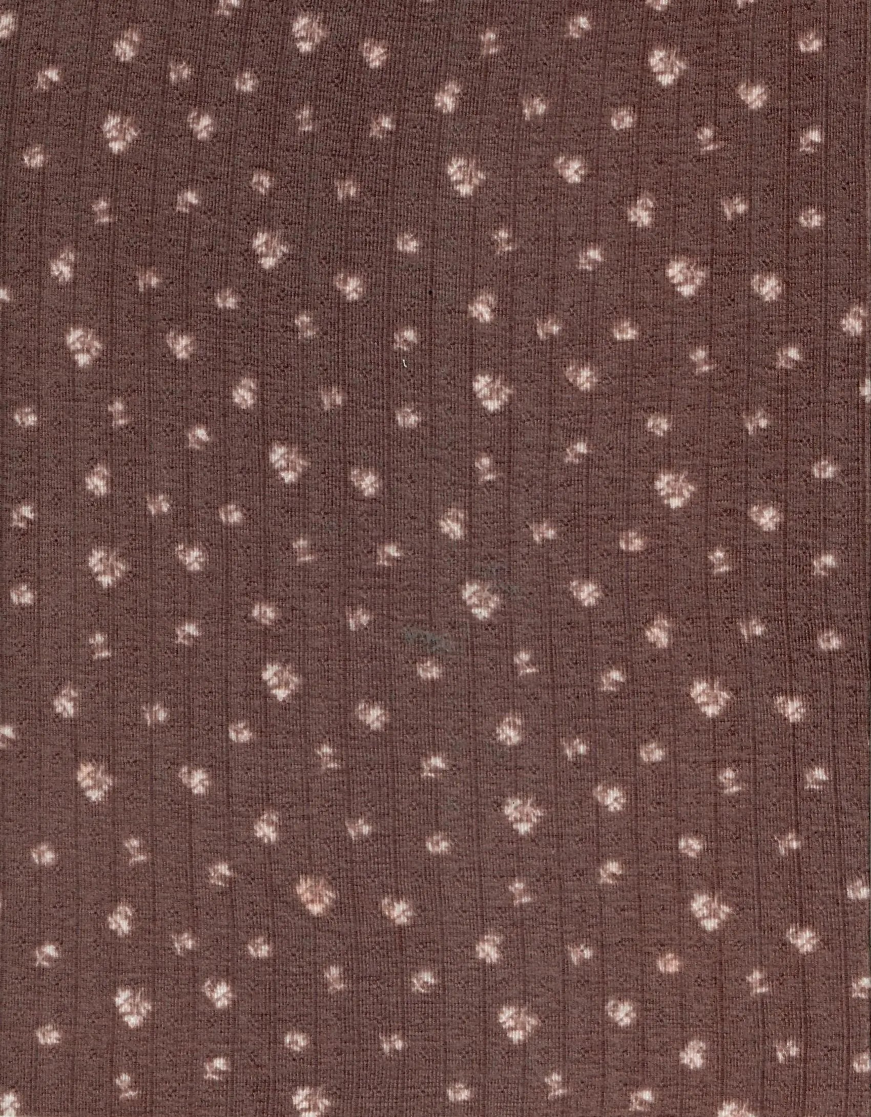 KNT4606-MS11366 BROWN BLOUSE BOTTOMS DITSY DRESS KNIT LOUNGEWEAR PANTS POINTELLE POLYESTER PRINT-B SKIRTS SPANDEX STRETCH TOPS TUNICS