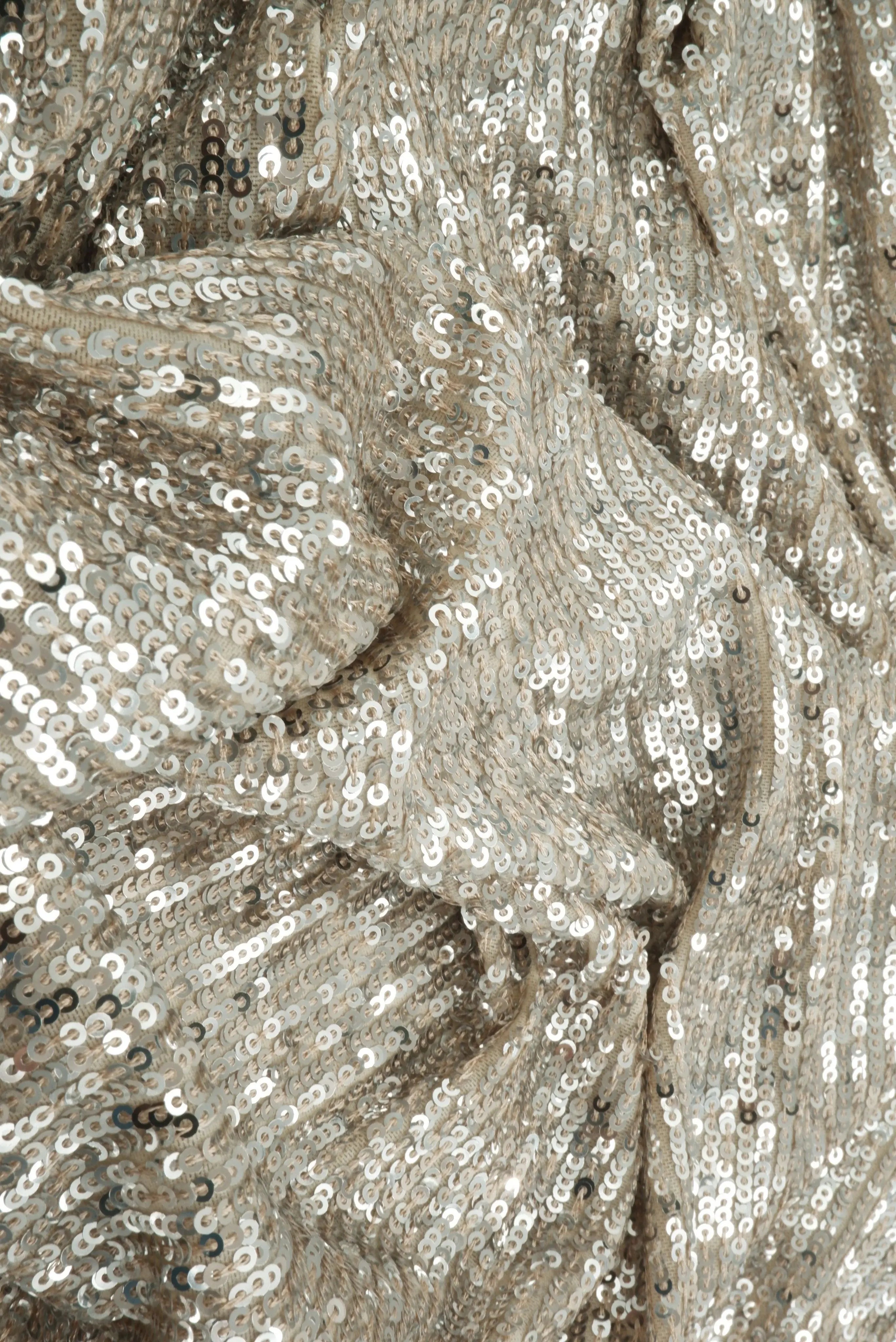 KNC-33539 SILVER BLOUSE BODYSUIT DRESS EMBROIDERY KNIT POLYESTER SEQUINS SILVER SKIRTS SOLID SPANDEX TEXTURE TOPS TUNICS