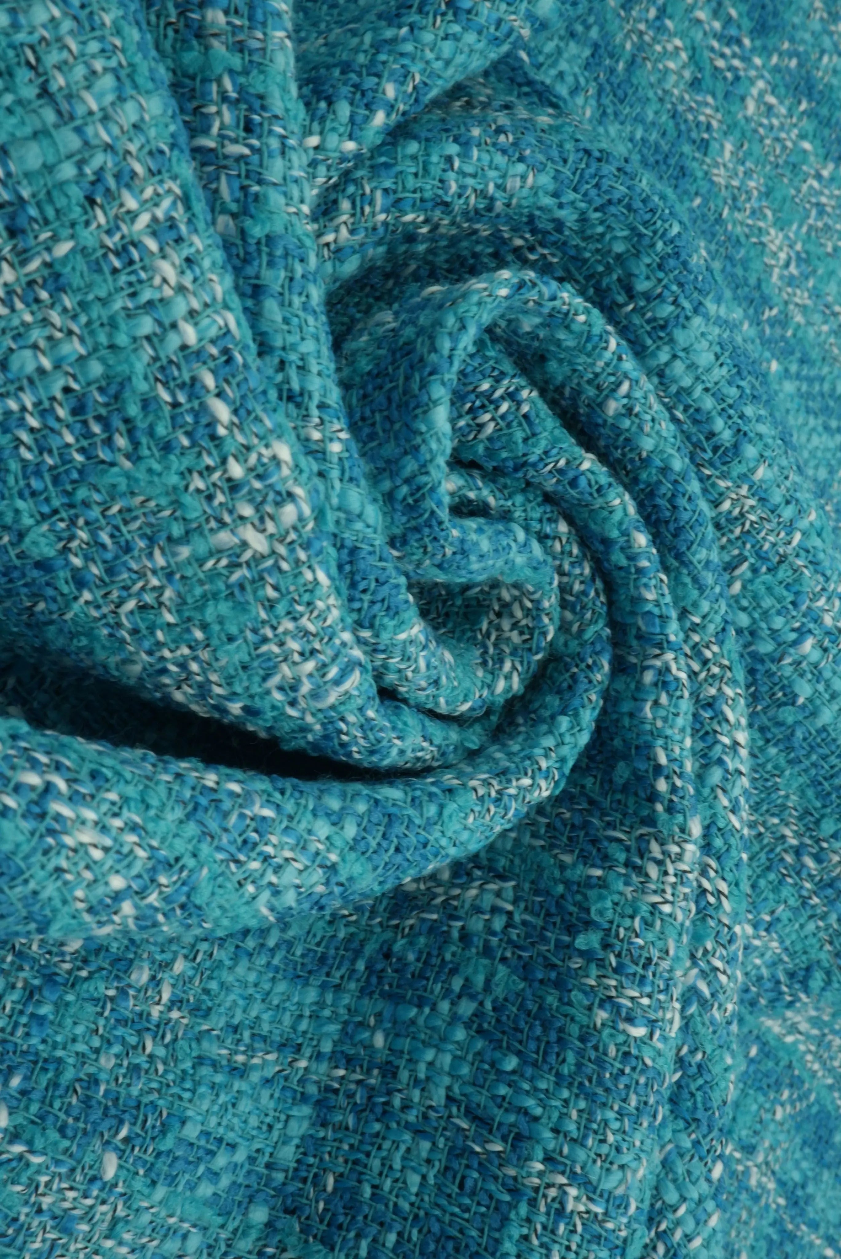 BOUCLE-33567 BLUE BLUE CAMI DRESS KNIT OUTERWEAR PLAID POLYESTER SOLID TEXTURE TOPS