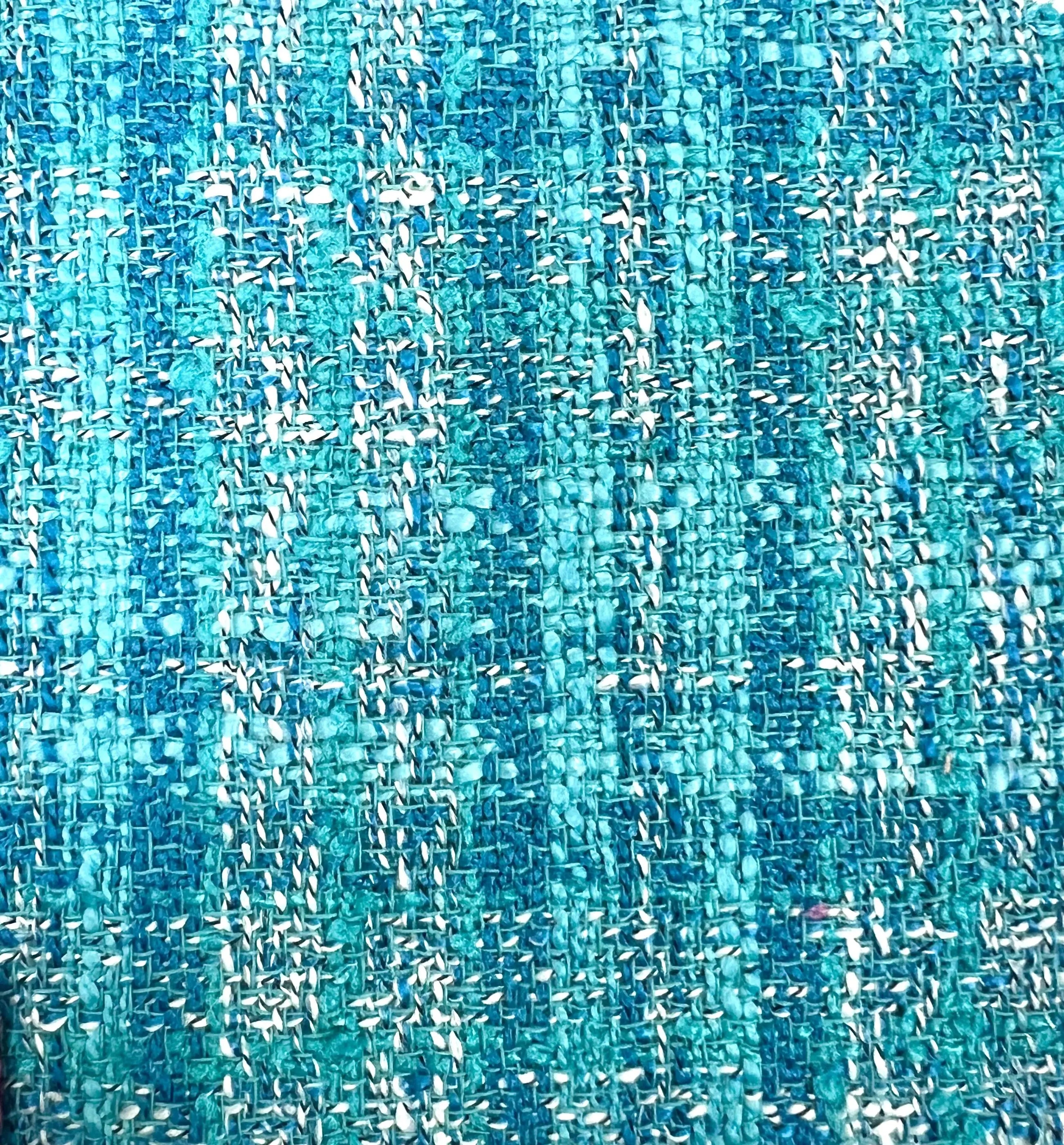 BOUCLE-33567 BLUE BLUE CAMI DRESS KNIT OUTERWEAR PLAID POLYESTER SOLID TEXTURE TOPS