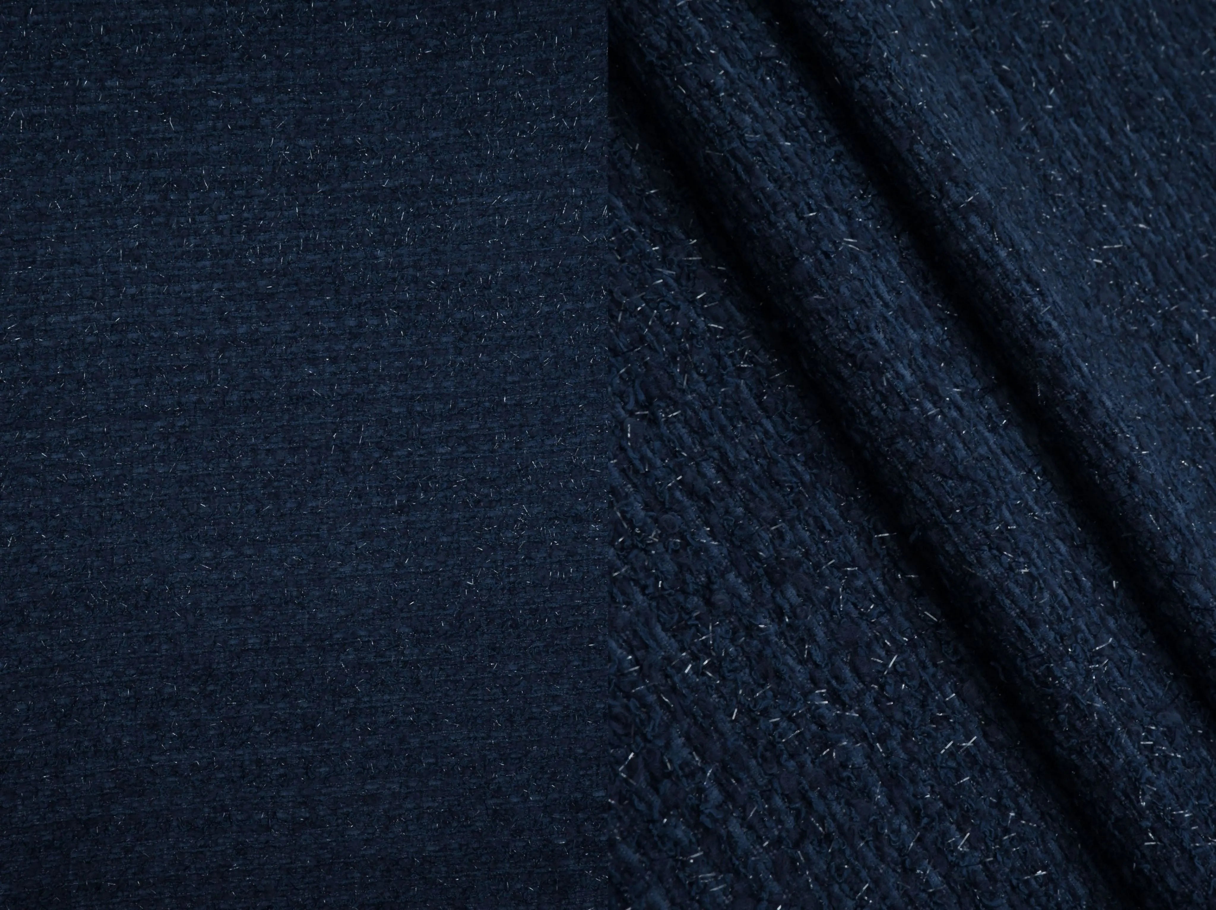 BOUCLE-33570 NAVY BOUCLE CAMI DRESS KNIT LUREX NAVY POLYESTER SKIRTS SOLID TEXTURE TOPS WOOL