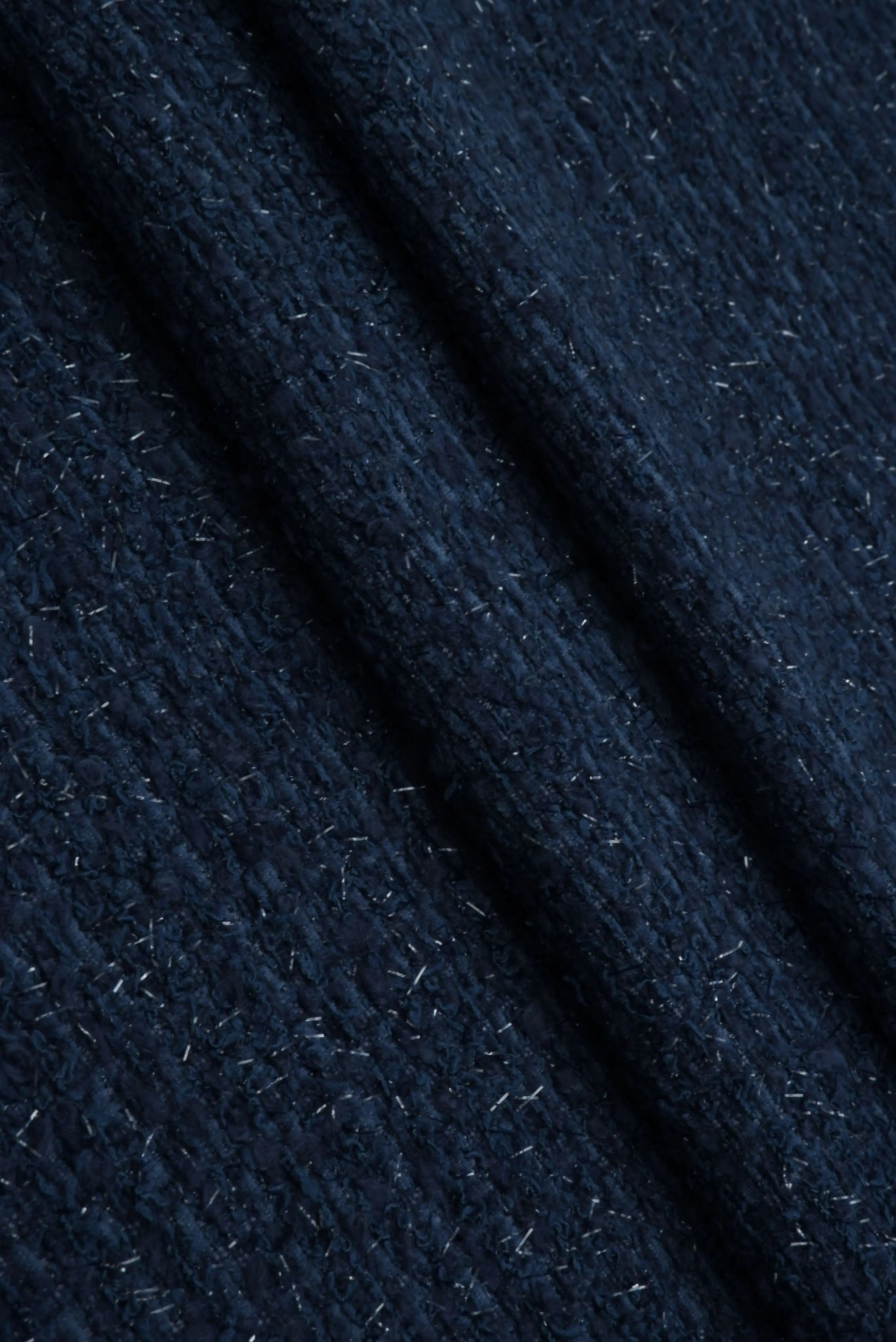 BOUCLE-33570 NAVY BOUCLE CAMI DRESS KNIT LUREX NAVY POLYESTER SKIRTS SOLID TEXTURE TOPS WOOL