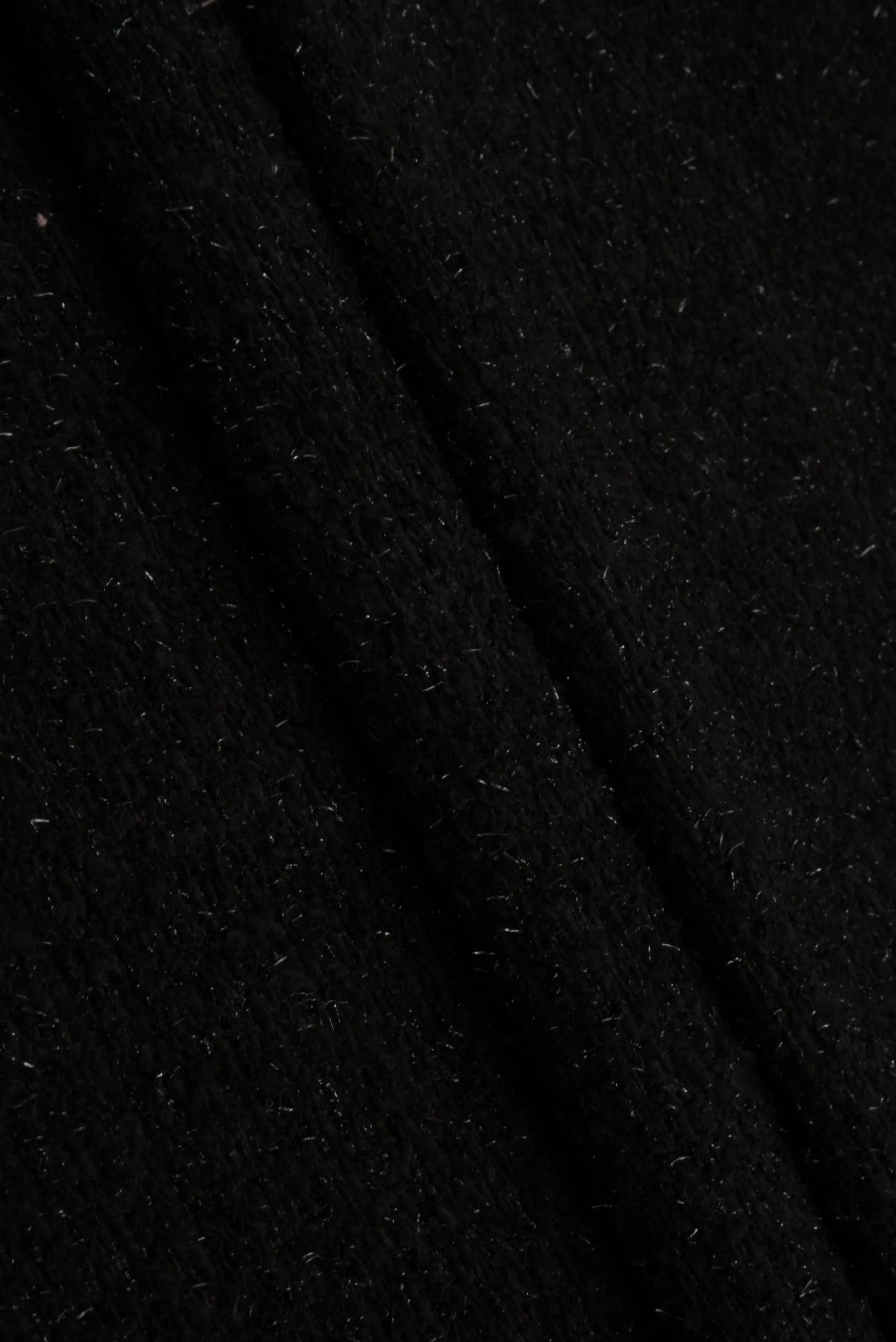 BOUCLE-33570 BLACK BLACK BOUCLE CAMI DRESS KNIT LUREX OUTERWEAR POLYESTER SKIRTS SOLID TEXTURE TOPS WOOL