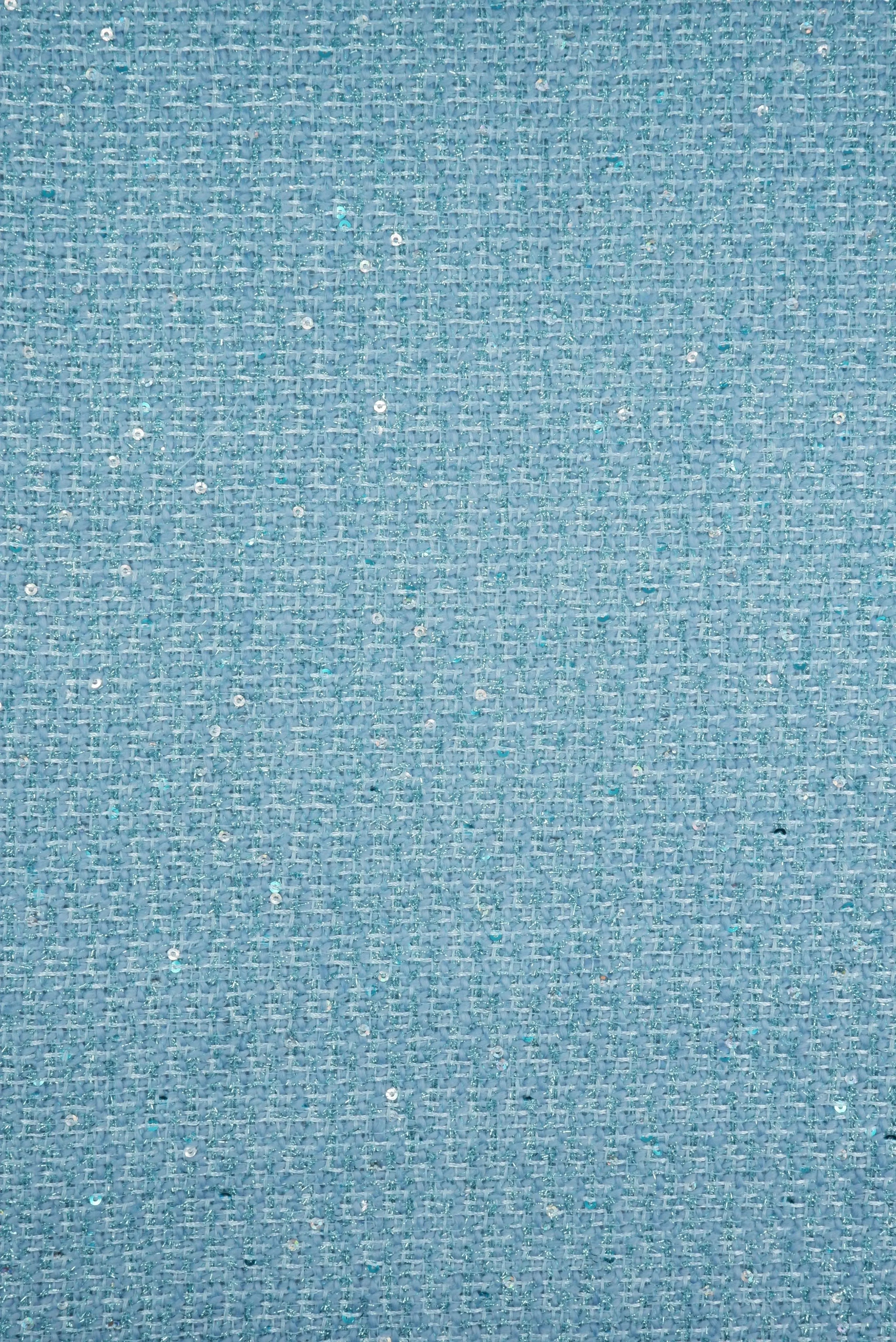 BOUCLE-33571 BLUE BLUE CAMI DRESS KNIT LUREX OUTERWEAR POLYESTER SEQUINS SKIRTS SOLID TEXTURE TOPS