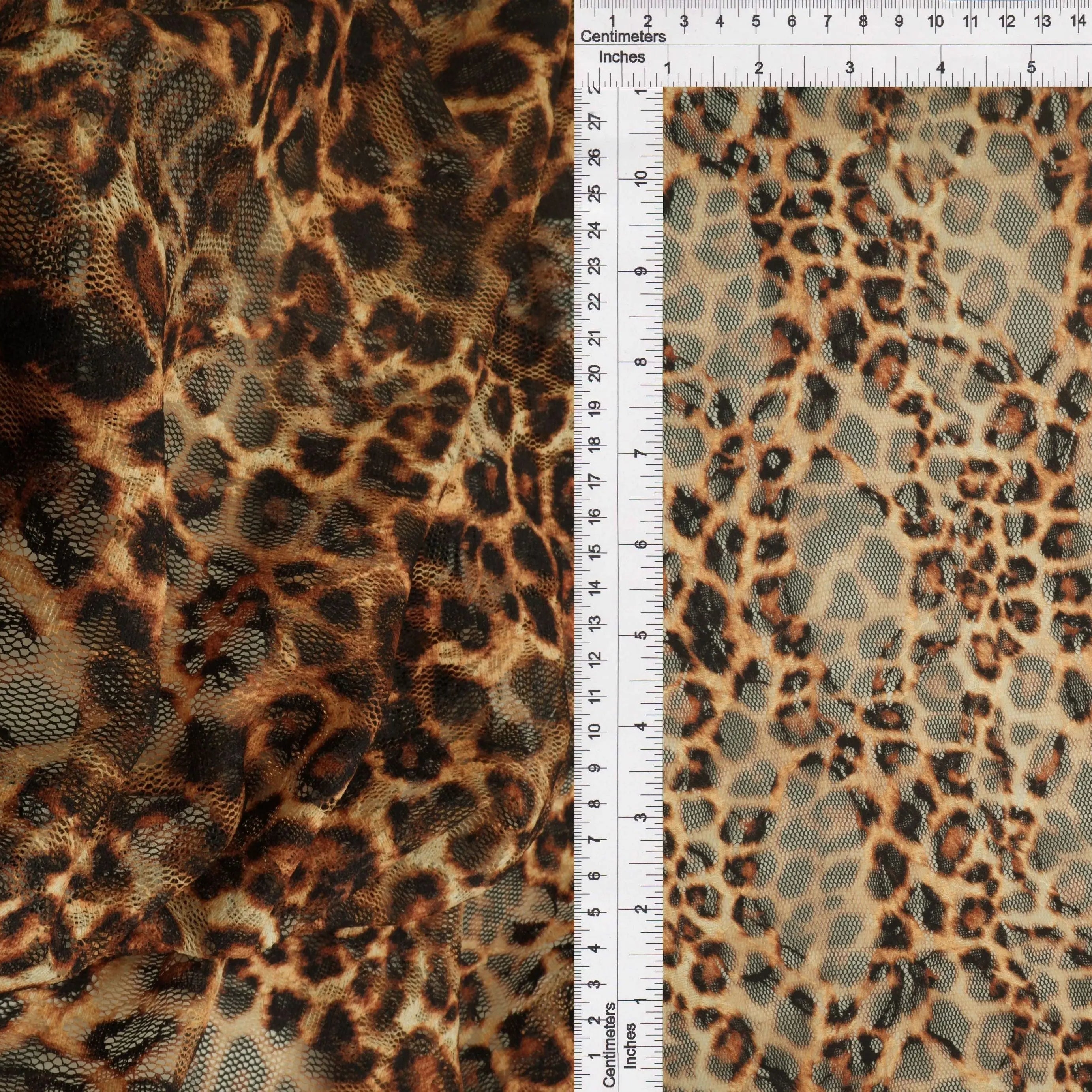 LACE1483-S20351 BROWN ANIMAL BLOUSE BOTTOMS CAMI DIGITAL PRINT DRESS LACE LEOPARD POLYESTER SKIRTS SPANDEX TOPS