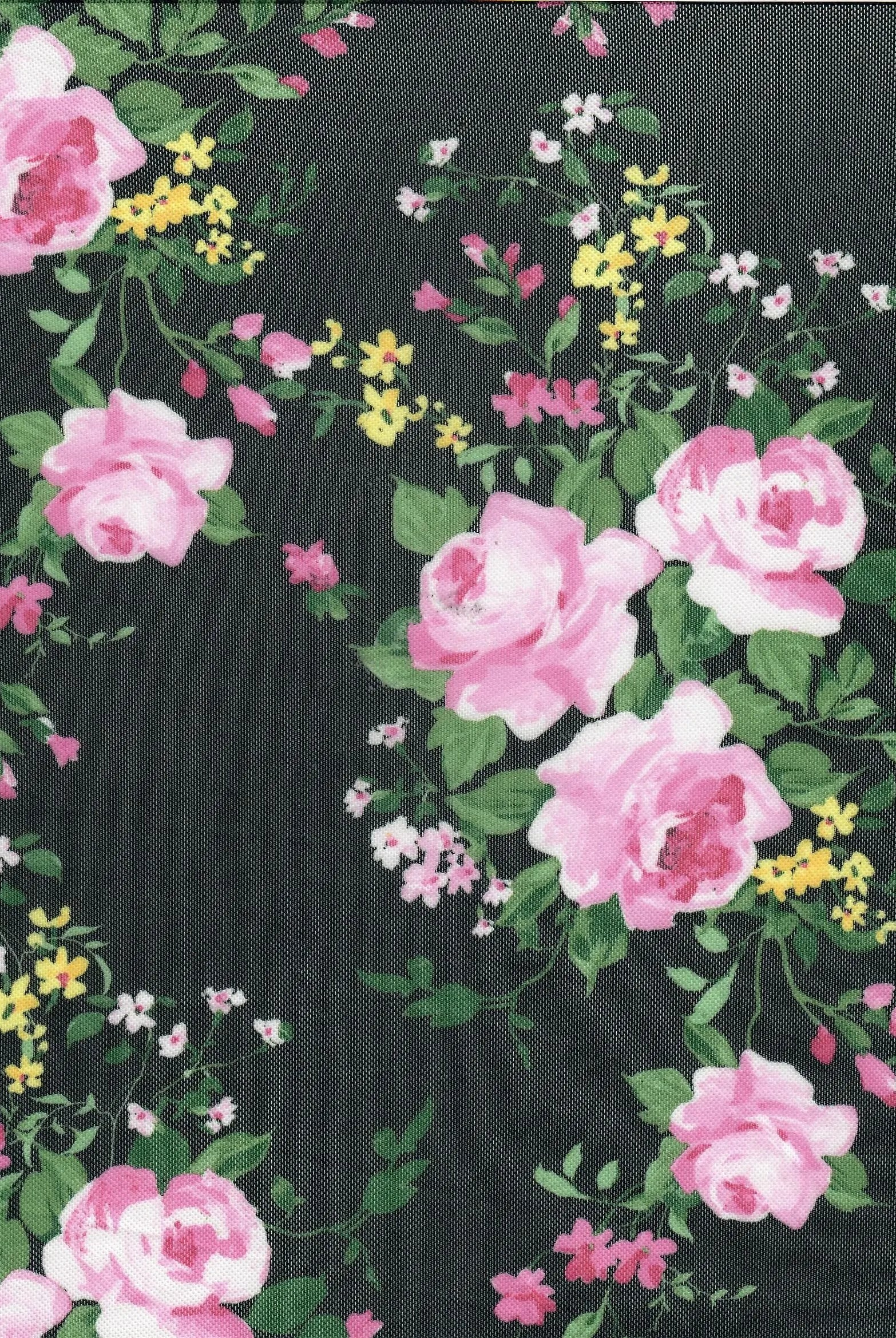 MESH-DU1683 BLACK BLOUSE BODYSUIT CAMI DIGITAL PRINT FLOCKING FLORAL LOUNGEWEAR MESH POLYESTER SPANDEX STRETCH TOPS TUNICS