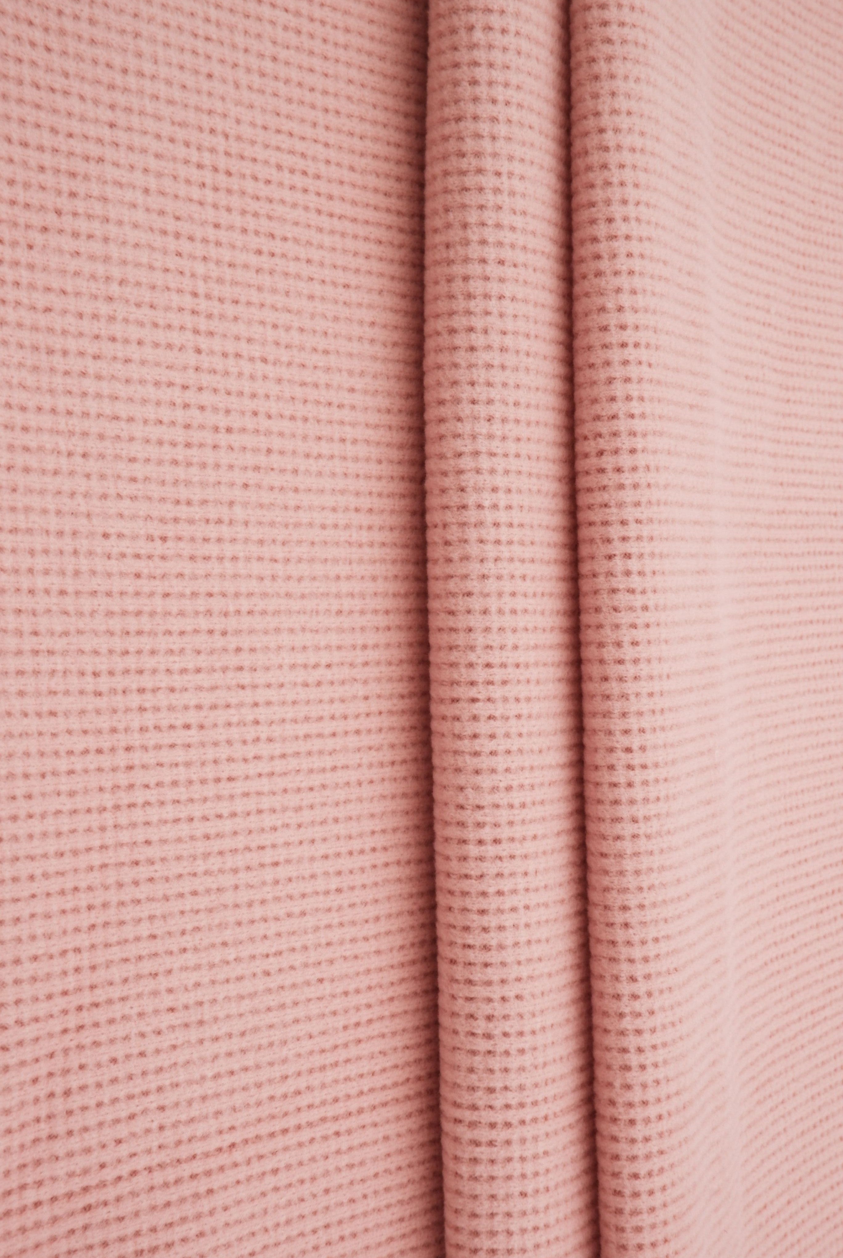 KNT4612 PINK LT. BOTTOMS KNIT NO-PRINT PANTS SKIRTS SOLID-B STRETCH SWEATER SWEATSHIRT TOPS TUNICS WAFFLE