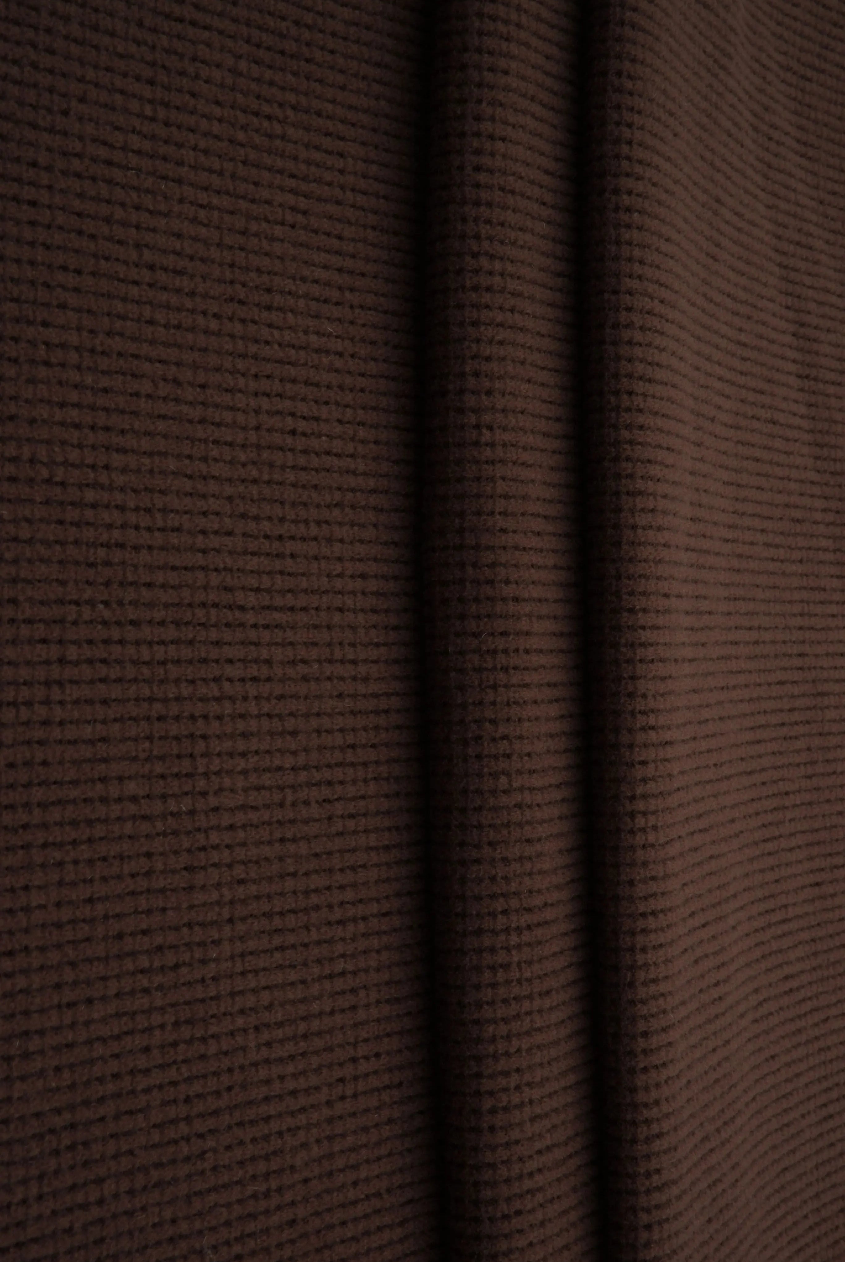 KNT4612 BROWN BOTTOMS KNIT NO-PRINT PANTS SKIRTS SOLID-B STRETCH SWEATER SWEATSHIRT TOPS TUNICS WAFFLE