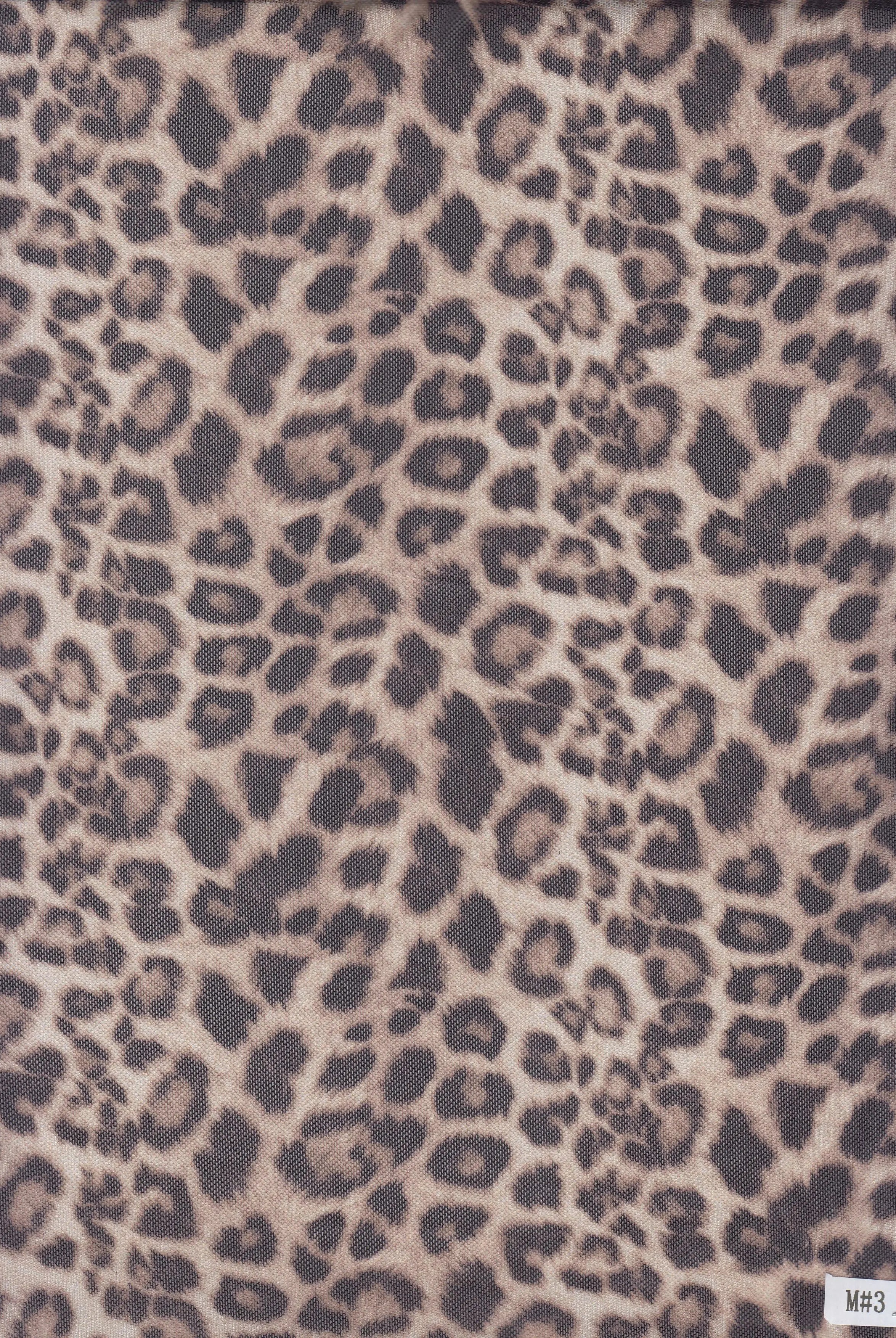 MESH-SE20351D BROWN ANIMAL BLOUSE BODYSUIT CAMI DIGITAL PRINT FLOCKING LOUNGEWEAR MESH POLYESTER SPANDEX STRETCH TOPS TUNICS