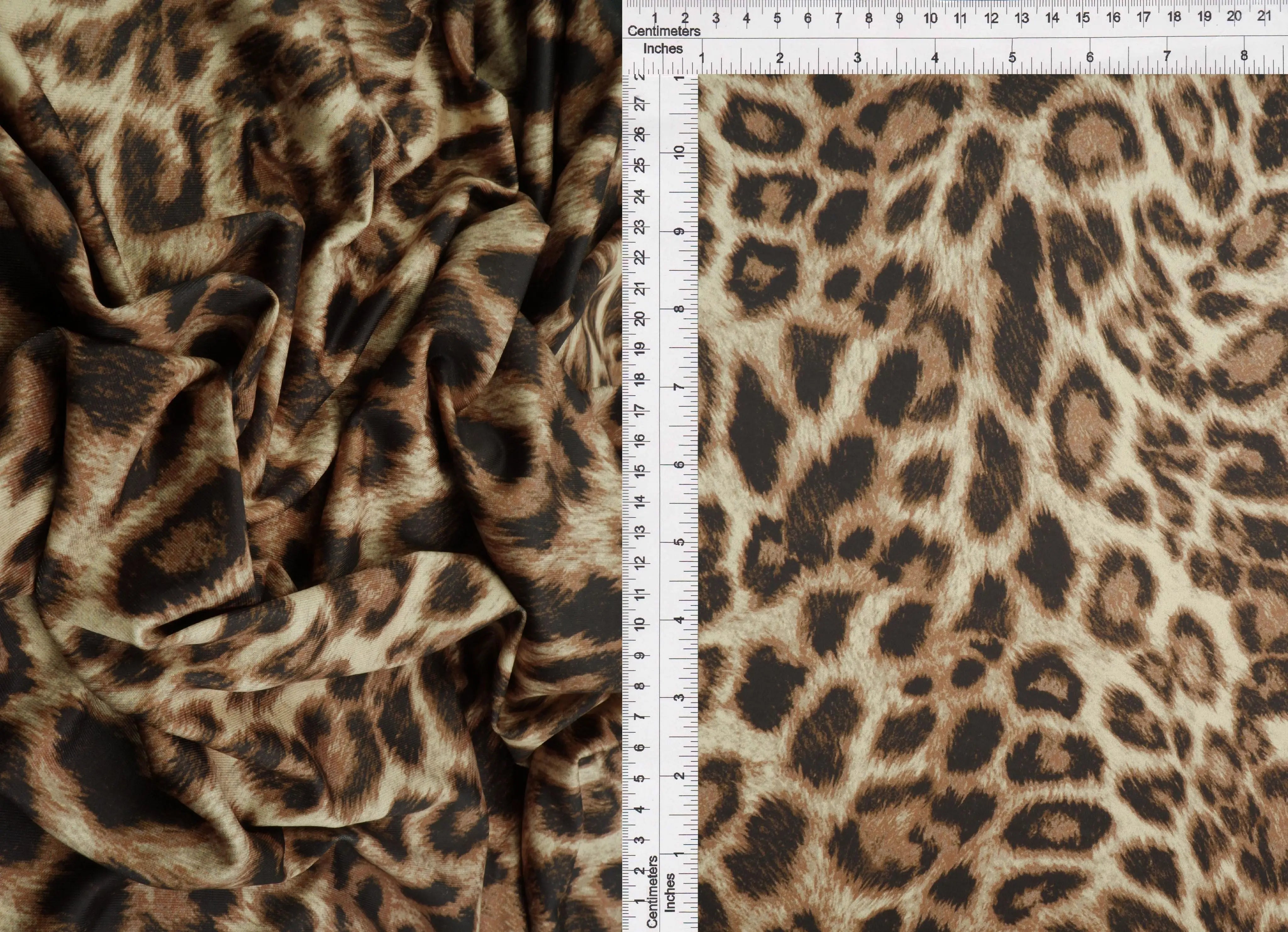 KNT4498-SE20352 BROWN ACTIVEWEAR ANIMAL BIKER SHORTS BLOUSE BODYSUIT BOTTOMS CAMI DIGITAL PRINT DRESS KNIT PANTS POLYESTER SKIRTS SPANDEX STRETCH TOPS