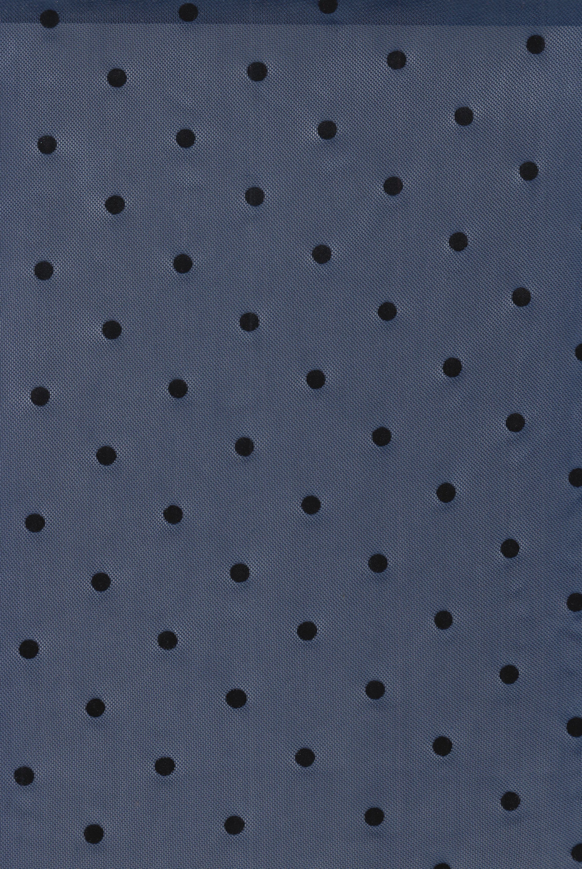 FLOCK-MS11408 NAVY BLOUSE BODYSUIT BOTTOMS DOT DRESS FLOCKING MESH POLYESTER PRINT SKIRTS SPANDEX STRETCH TOPS