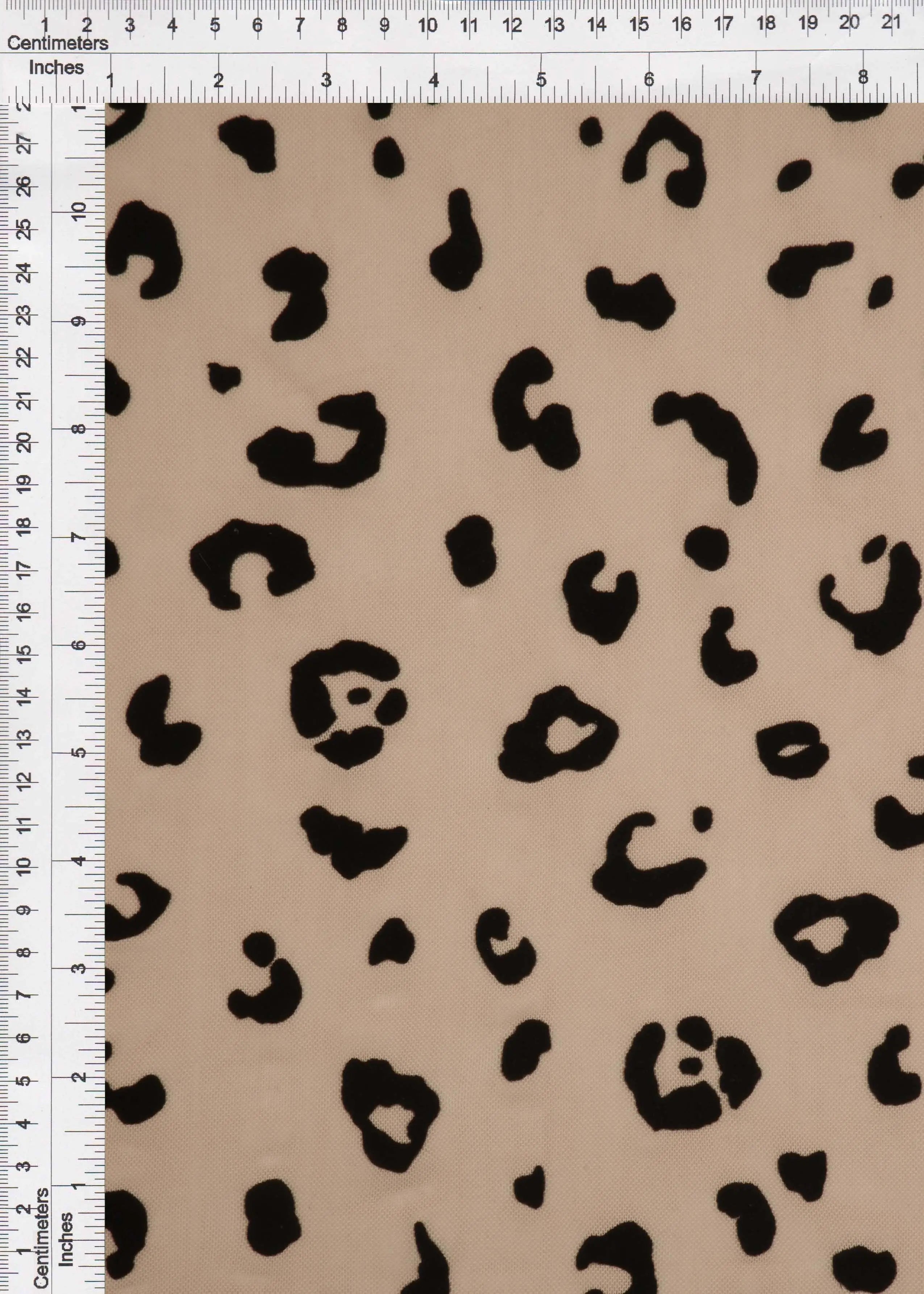 FLOCK-MS11409 TAUPE BOTTOMS CAMI DRESS FLOCKING LEOPARD LOUNGEWEAR MESH POLYESTER PRINT SKIRTS SPANDEX STRETCH TOPS
