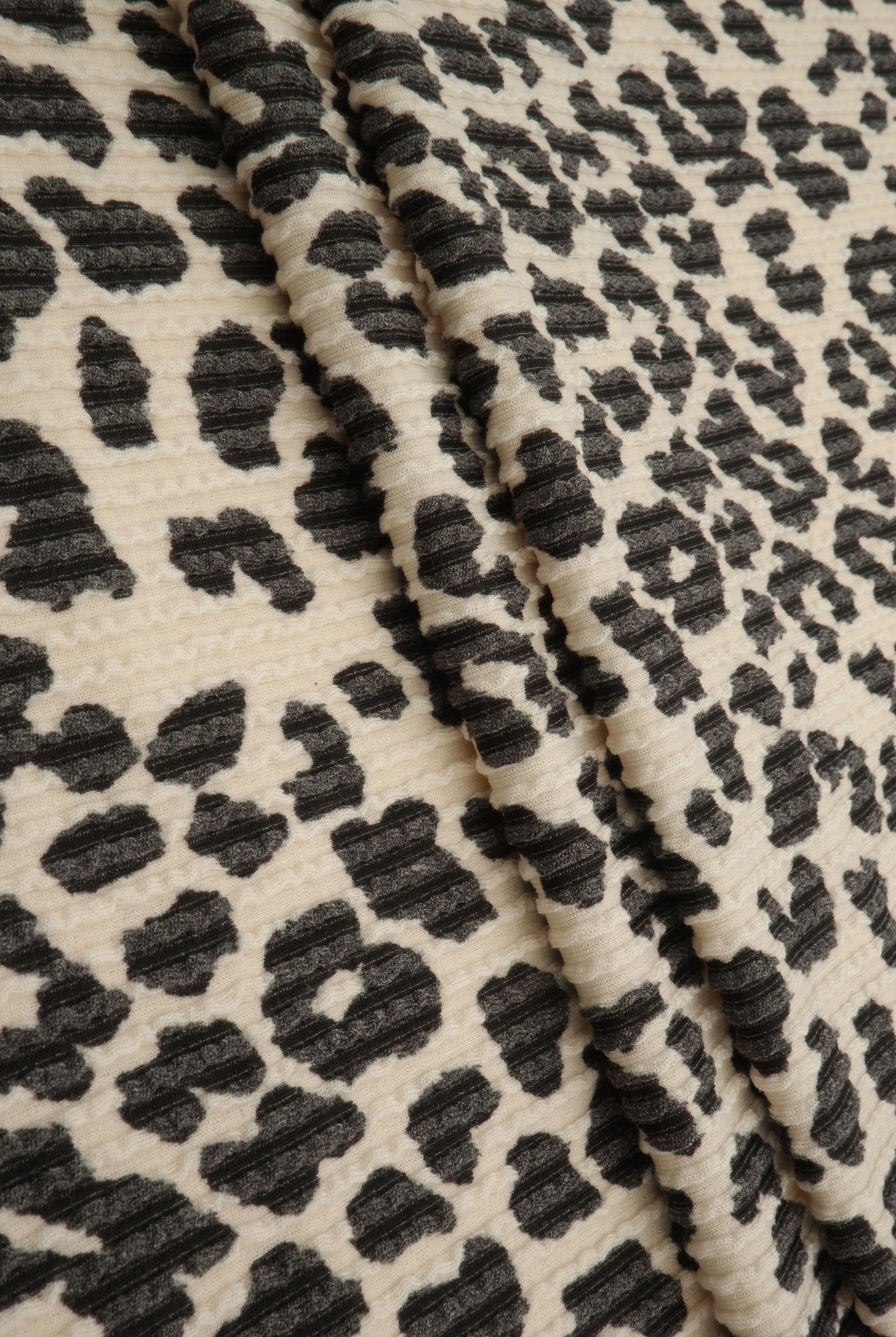 KNT4463-S304102 BEIGE ACTIVEWEAR ANIMAL BODYSUIT DOUBLE KNIT DRESS JACQUARD PANTS POLYESTER RAYON RIB SKIRTS SOLID SPANDEX STRETCH URBAN