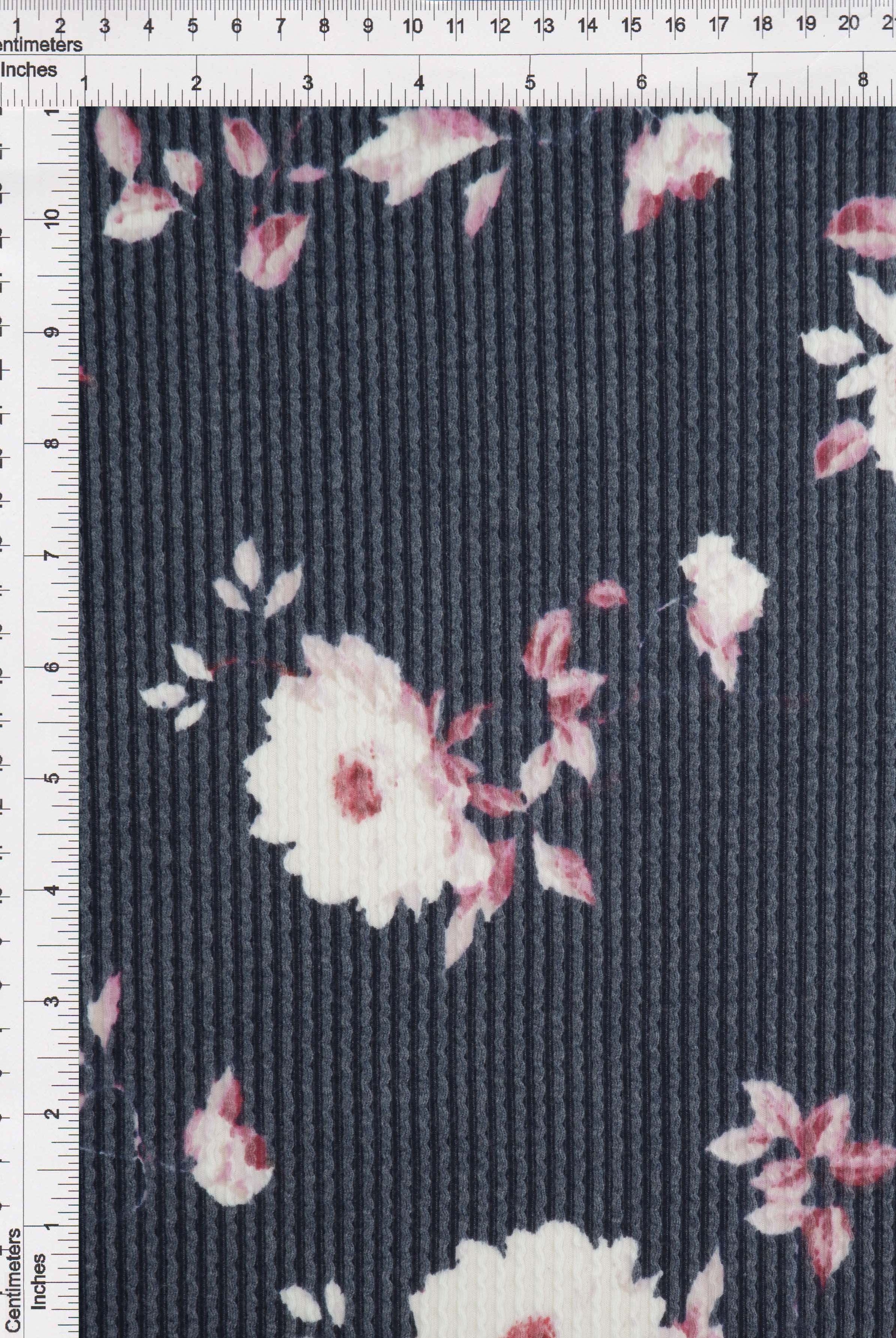 KNT4463-MS11153 NAVY ACTIVEWEAR BOTTOMS DOUBLE KNIT DRESS FLOWER JACQUARD PANTS POLYESTER RAYON RIB SKIRTS SOLID SPANDEX STRETCH URBAN