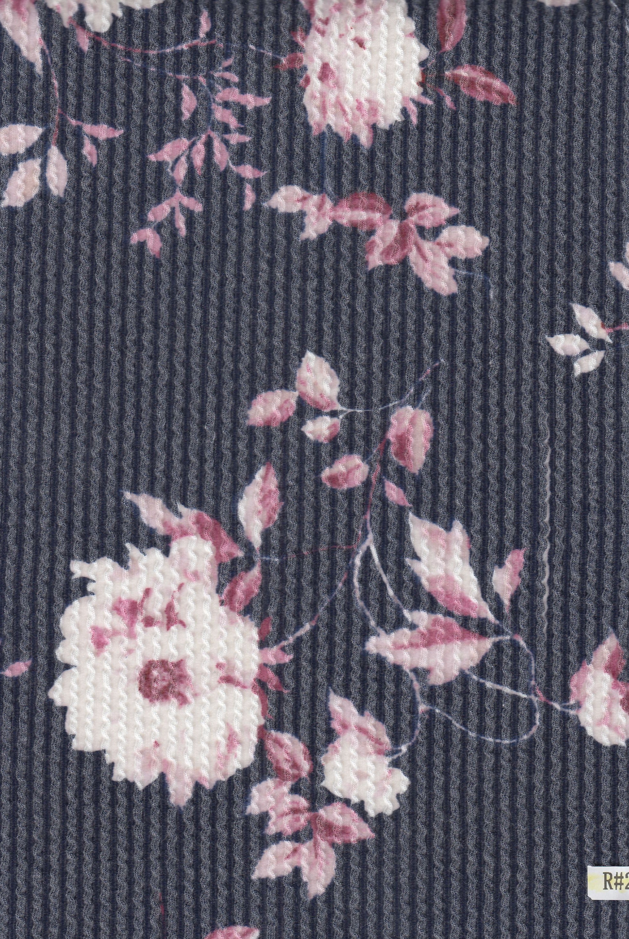 KNT4463-MS11153 NAVY ACTIVEWEAR BOTTOMS DOUBLE KNIT DRESS FLOWER JACQUARD PANTS POLYESTER RAYON RIB SKIRTS SOLID SPANDEX STRETCH URBAN