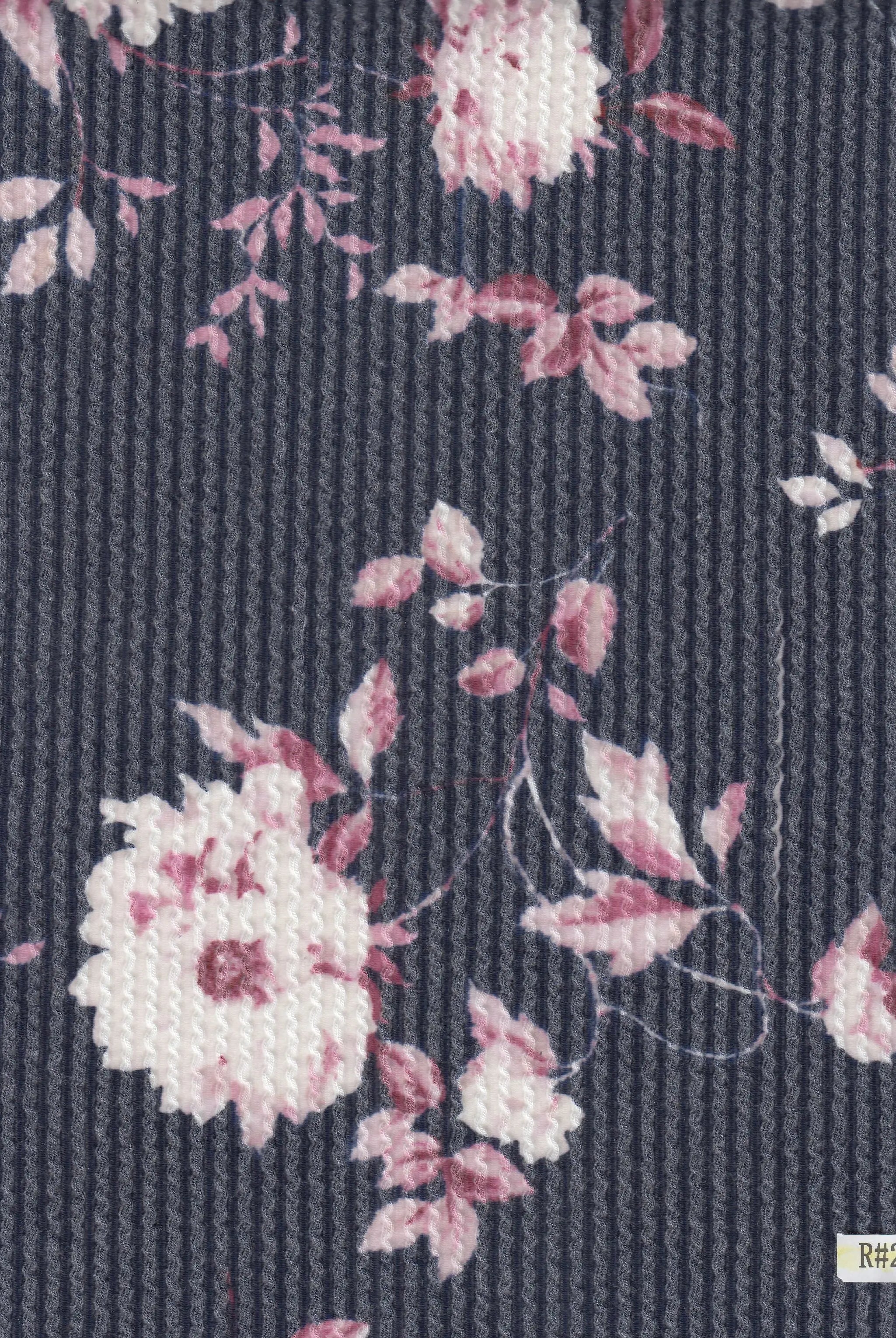 KNT4463-MS11153 NAVY ACTIVEWEAR BOTTOMS DOUBLE KNIT DRESS FLOWER JACQUARD PANTS POLYESTER RAYON RIB SKIRTS SOLID SPANDEX STRETCH URBAN