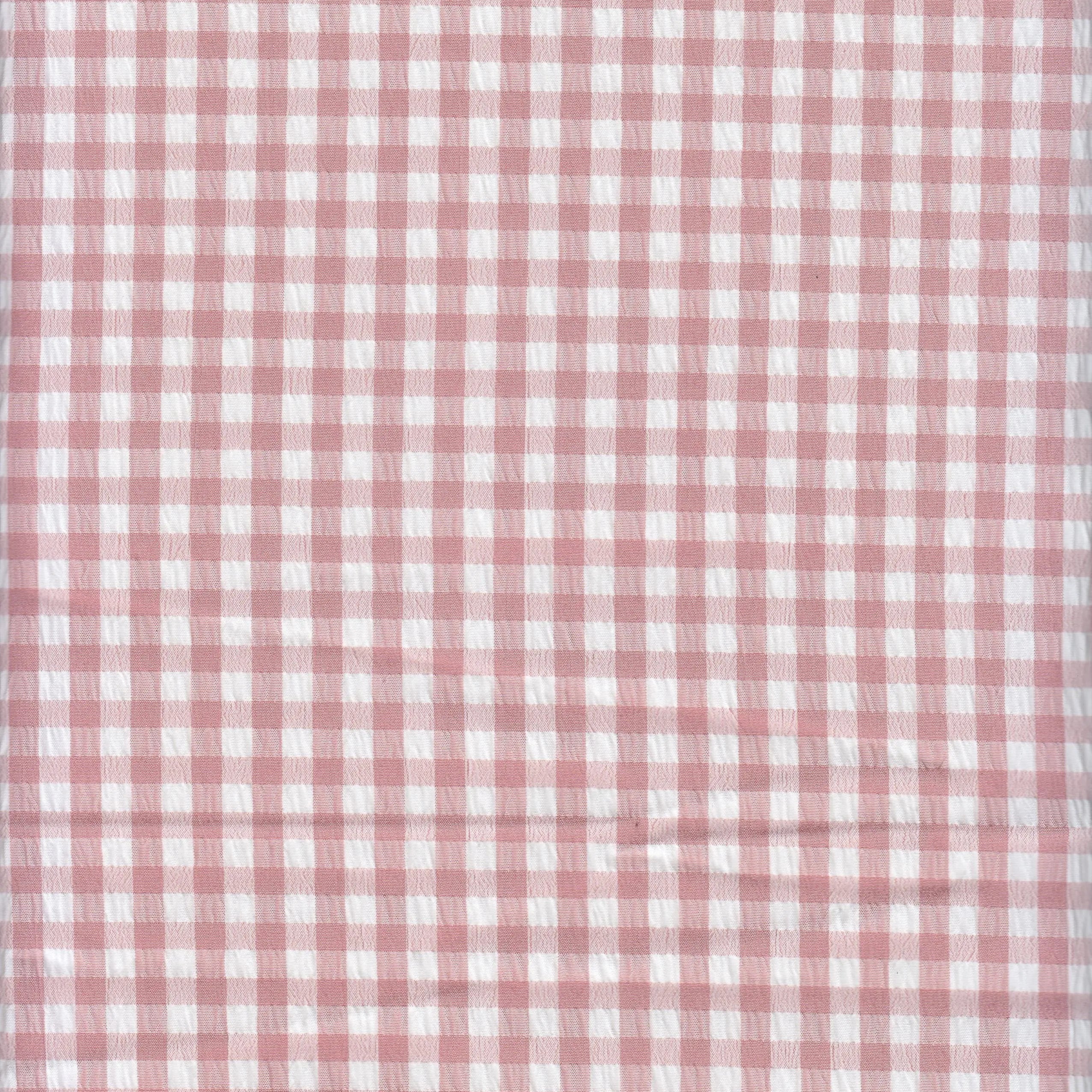 GH4616 ROSE DUSTY BLOUSE GINGHAM PLAID POLYESTER SOLID-B SPANDEX T-SHIRT TEXTURE WOVEN TOPS TUNICS
