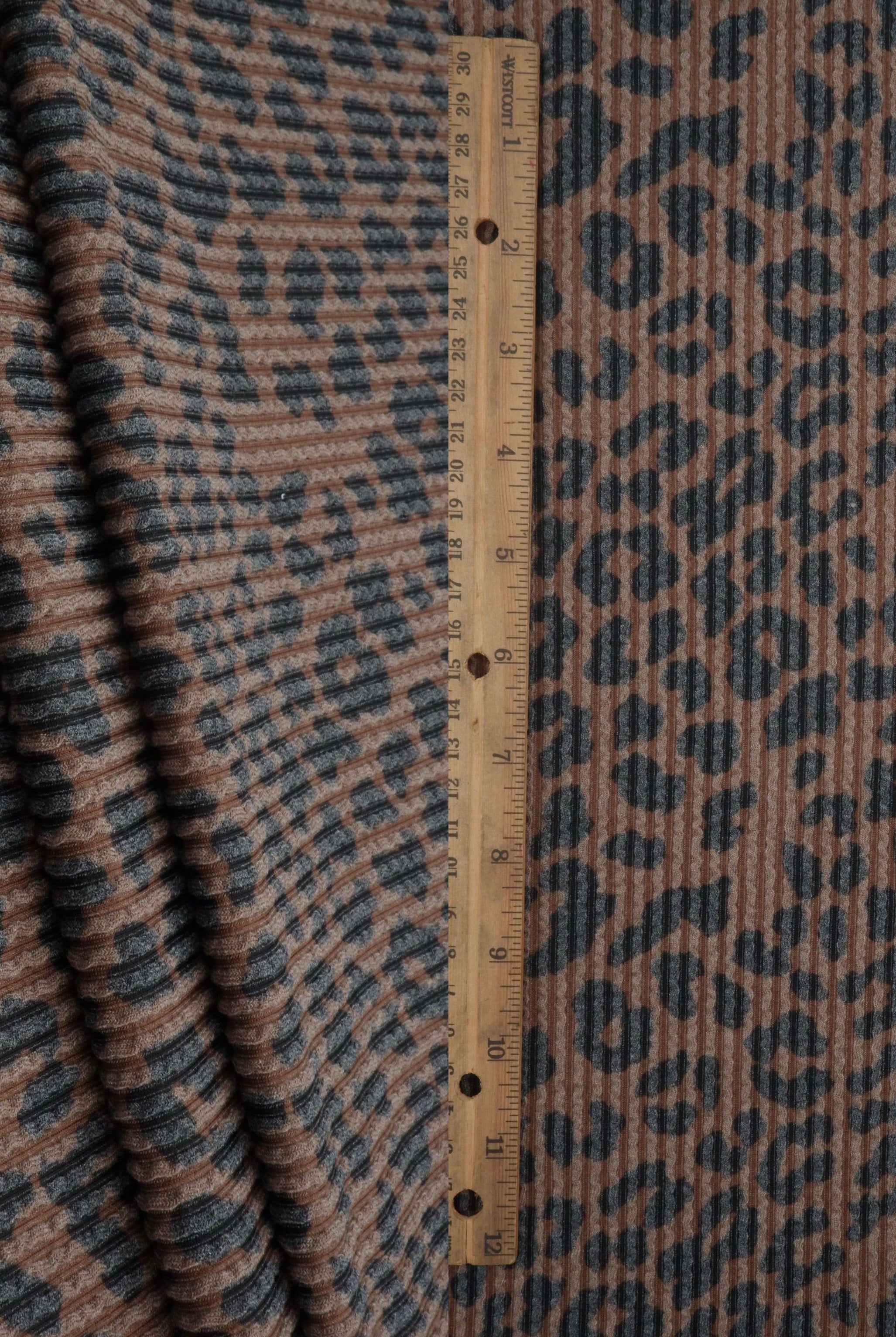 KNT4463-S304102 BROWN ACTIVEWEAR ANIMAL BODYSUIT DOUBLE KNIT DRESS JACQUARD PANTS POLYESTER RAYON RIB SKIRTS SOLID SPANDEX STRETCH URBAN