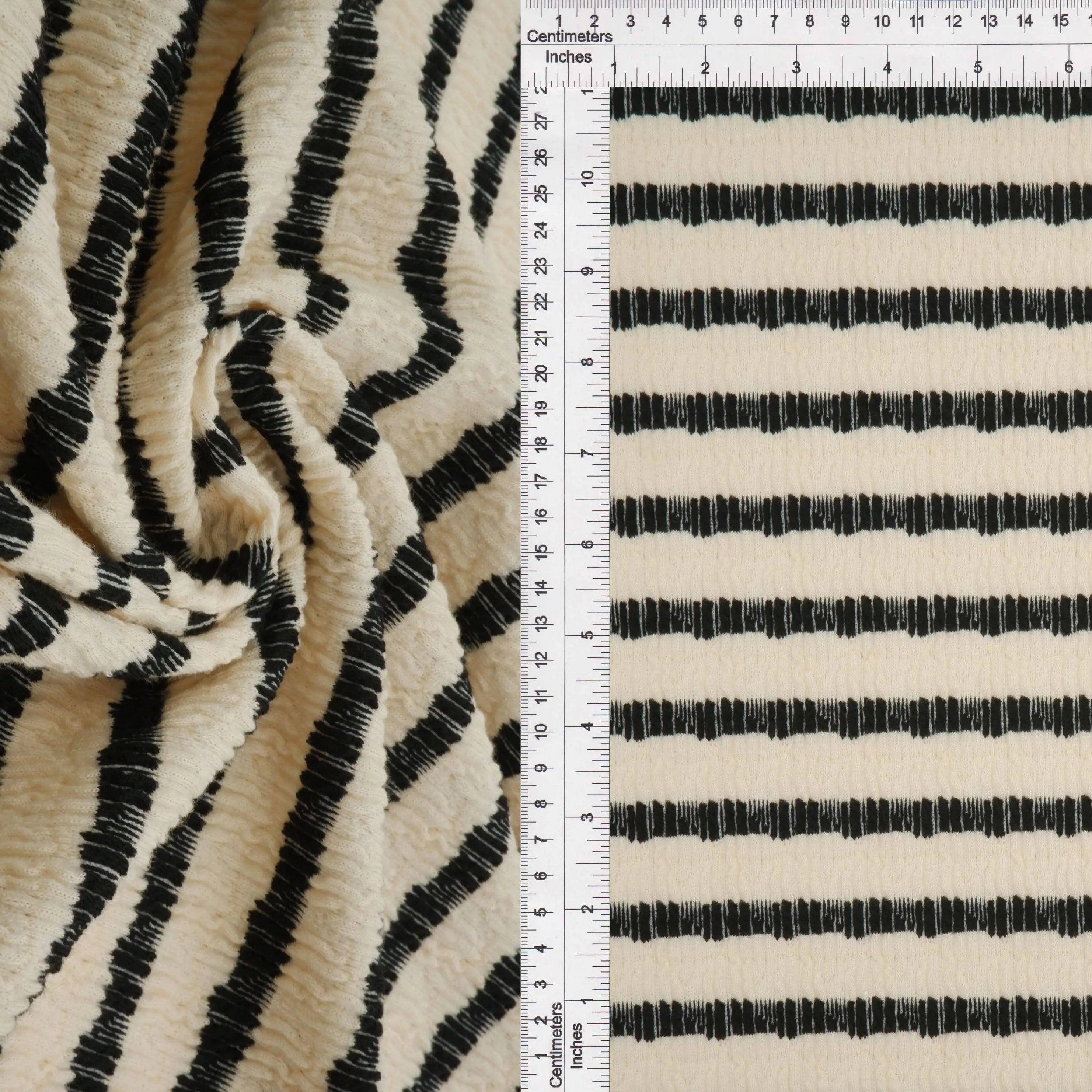 JACQ-4619 OATMEAL/BLK BOTTOMS DRESS JACQUARD KNIT LIVERPOOL OUTERWEAR PANTS POLYESTER SKIRTS SOLID SPANDEX STRETCH STRIPE SWEATER TOPS