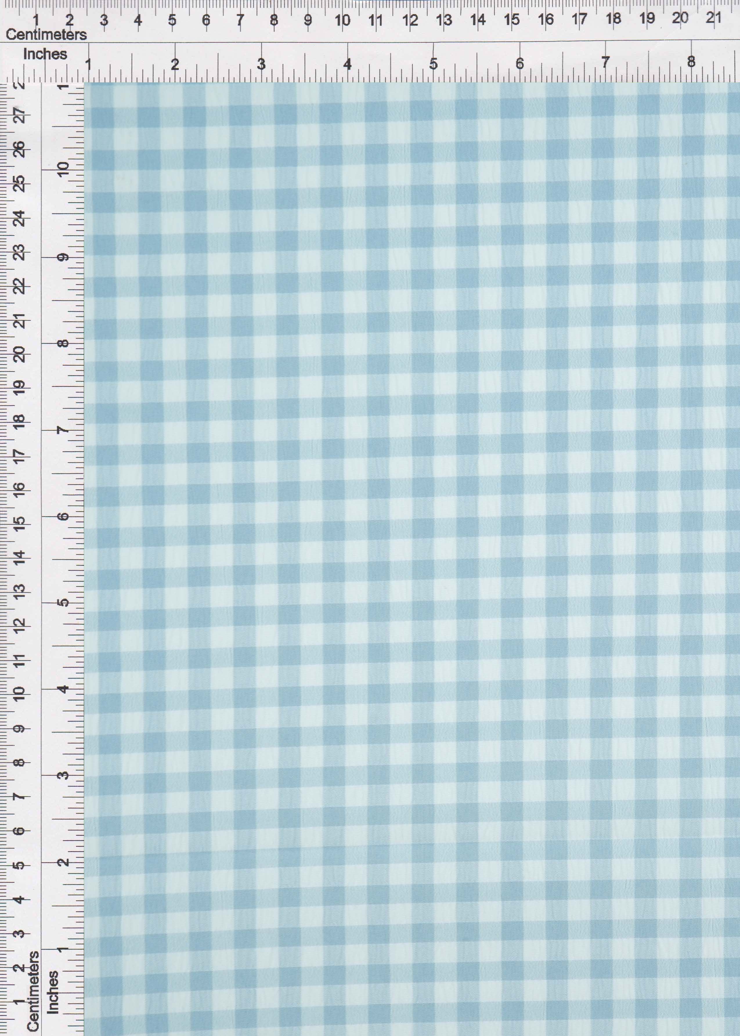 GH4616 BLUE BABY BLOUSE GINGHAM PLAID POLYESTER SOLID-B SPANDEX T-SHIRT TEXTURE WOVEN TOPS TUNICS