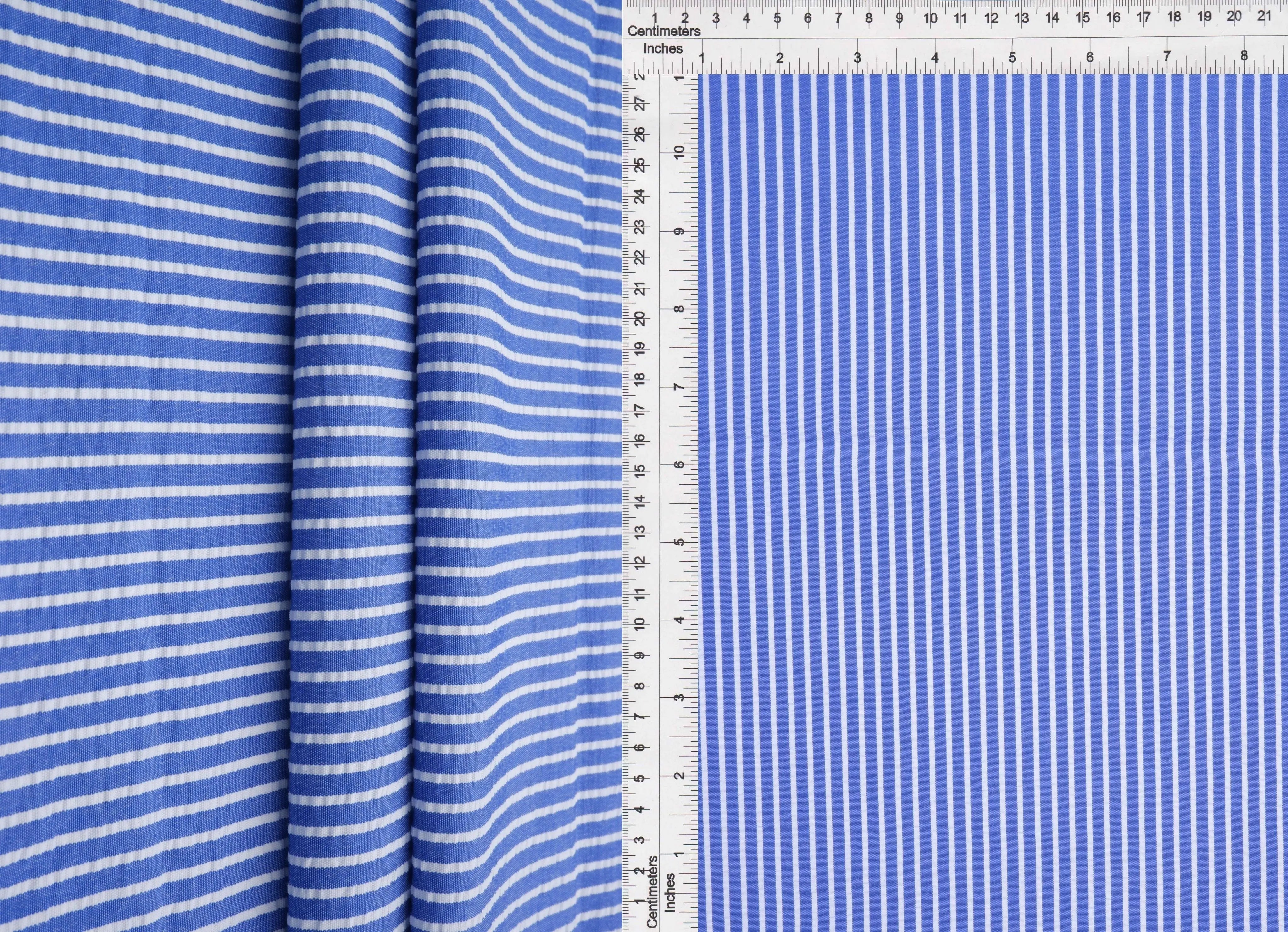 Seersucker Stripe Polyester Rayon Woven Fabric - POP4621 - Fabric Selection WS