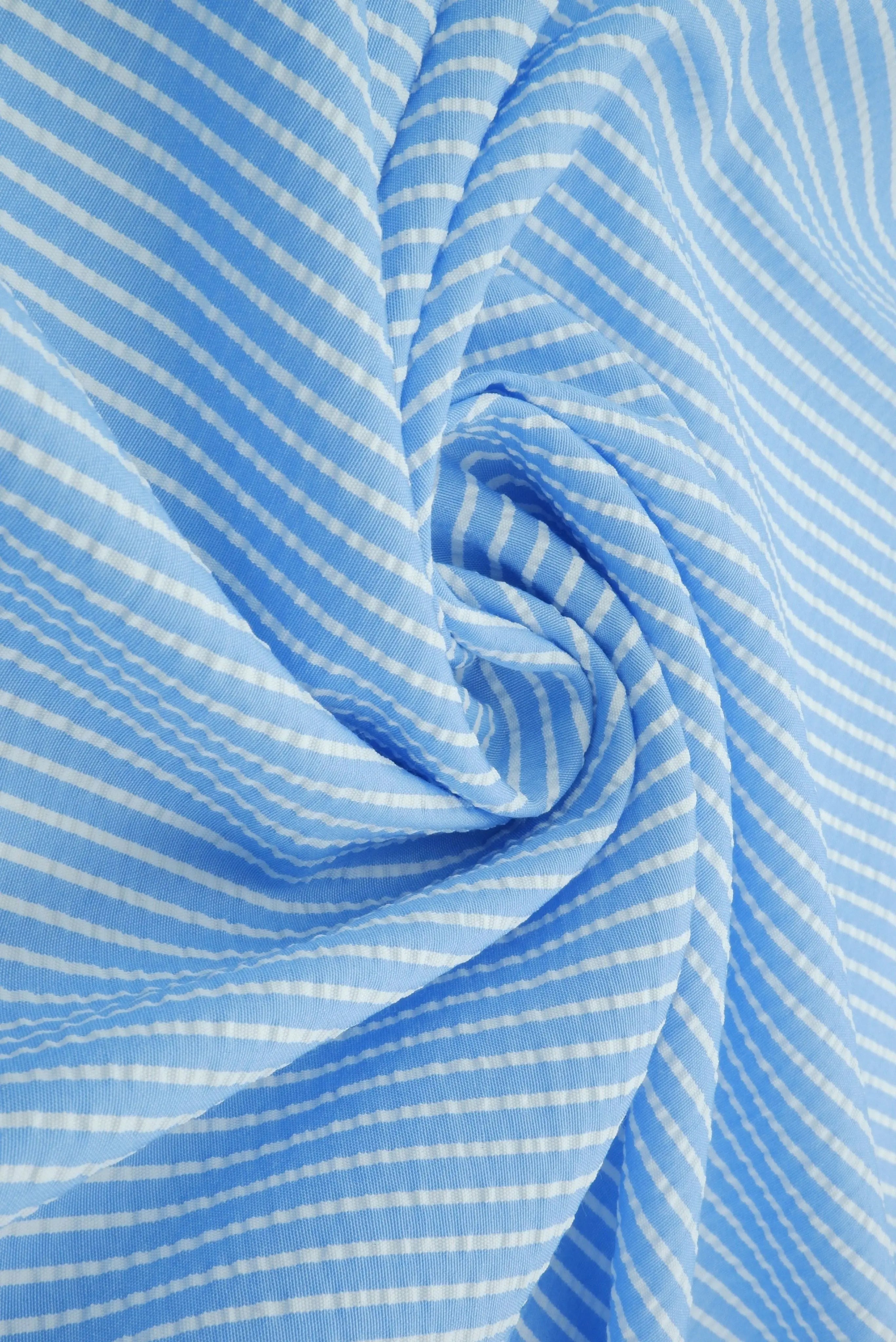 Seersucker Stripe Polyester Rayon Woven Fabric - POP4621 - Fabric Selection WS