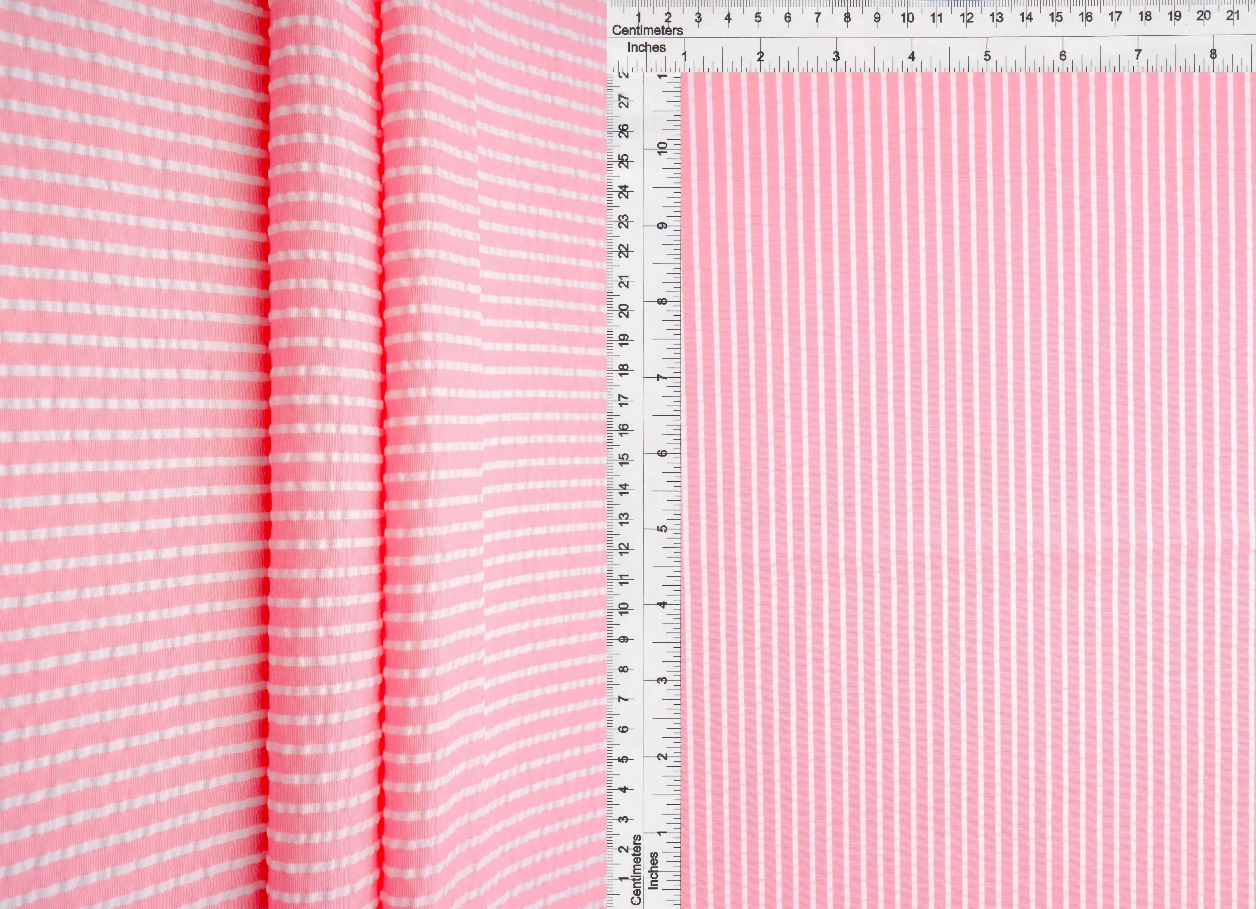 Seersucker Stripe Polyester Rayon Woven Fabric - POP4621 - Fabric Selection WS