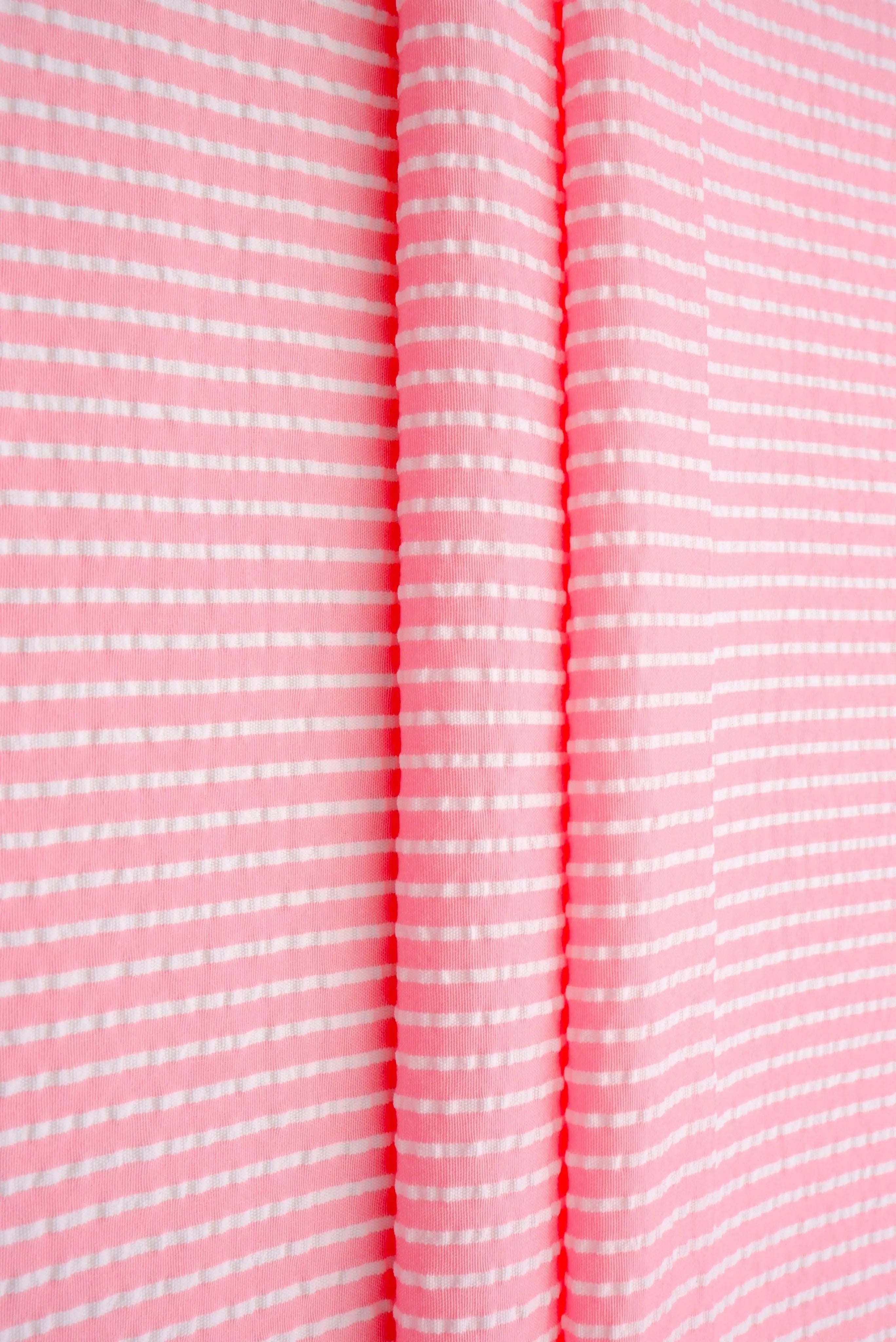 Seersucker Stripe Polyester Rayon Woven Fabric - POP4621 - Fabric Selection WS