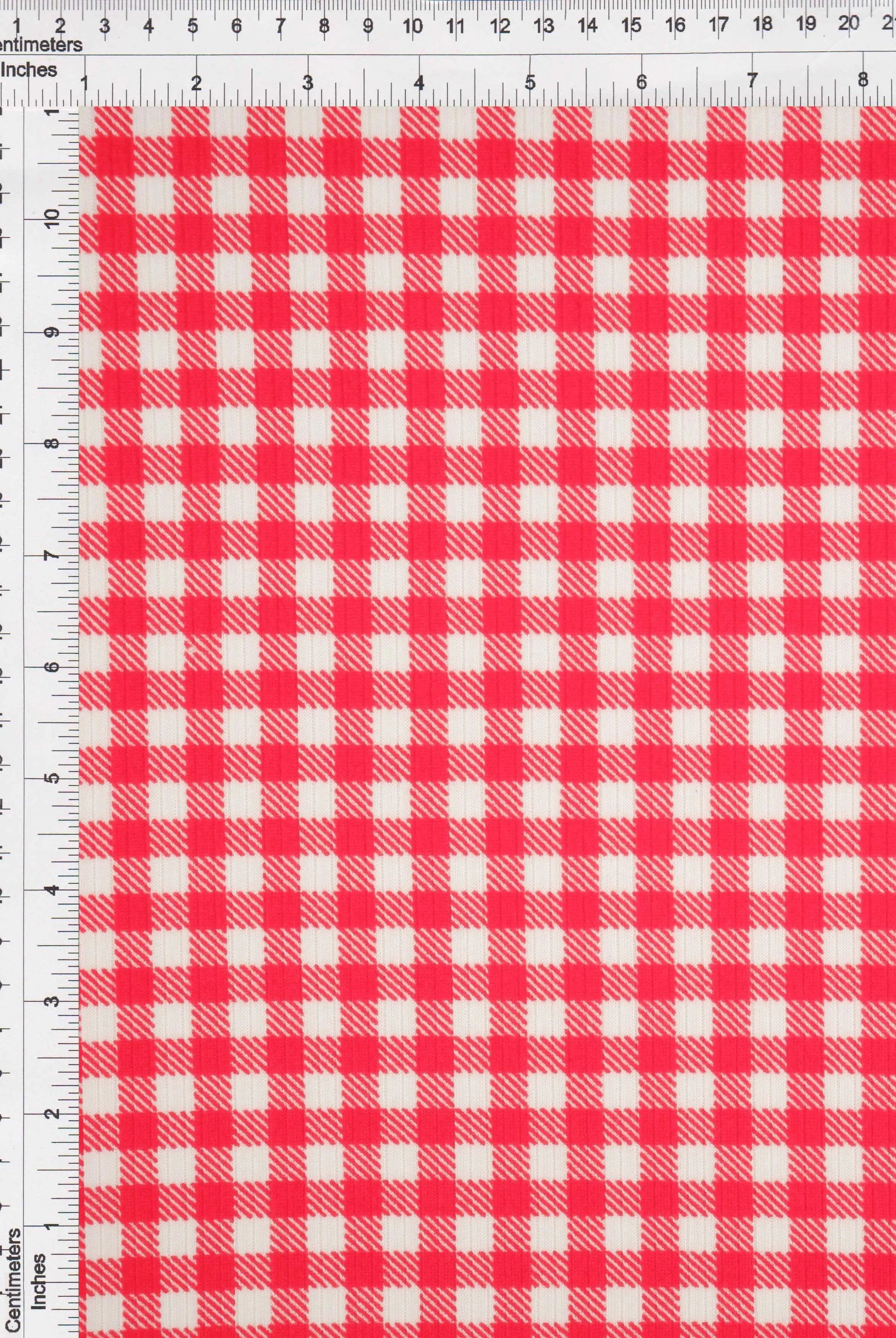KNT3422-DU918 RED BIKER SHORTS BODYSUIT BOTTOMS CAMI DRESS GINGHAM KNIT PANTS POLYESTER PRINT RIBBED 4X2 SKIRTS SPANDEX STRETCH SWEATER TOPS