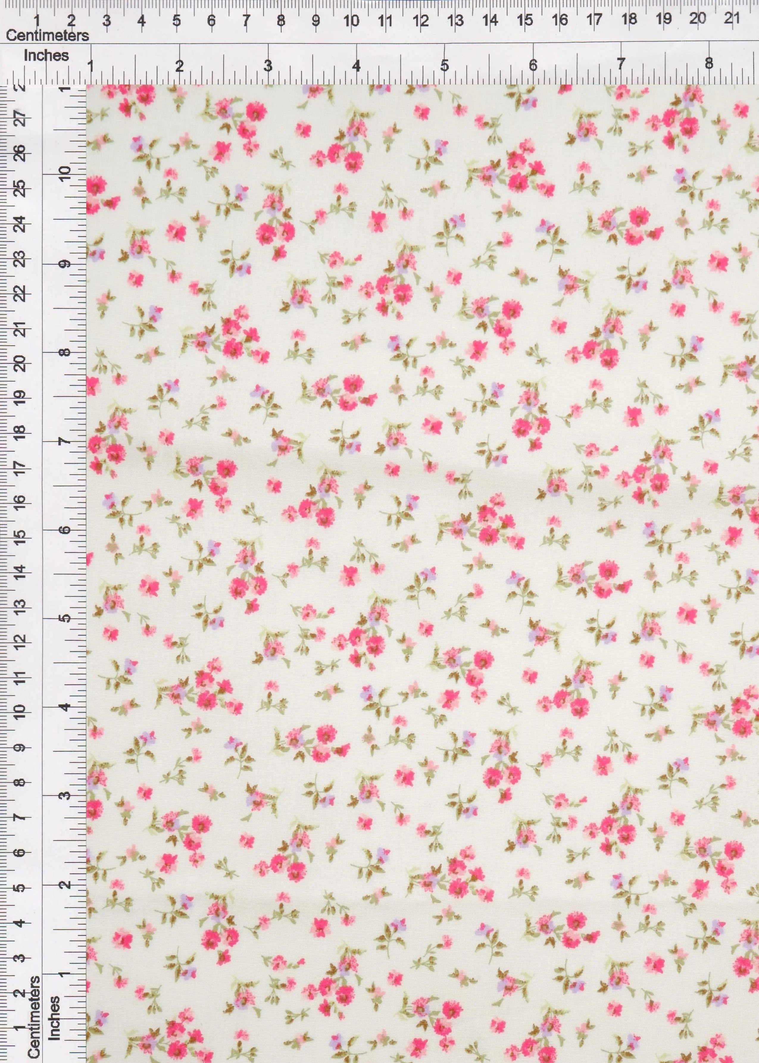 POP810-MS11464 PINK HOT BLOUSE BOTTOMS COTTON DITSY DRESS FLORAL PANTS POPLIN PRINT SKIRTS SPANDEX TOPS WOVEN