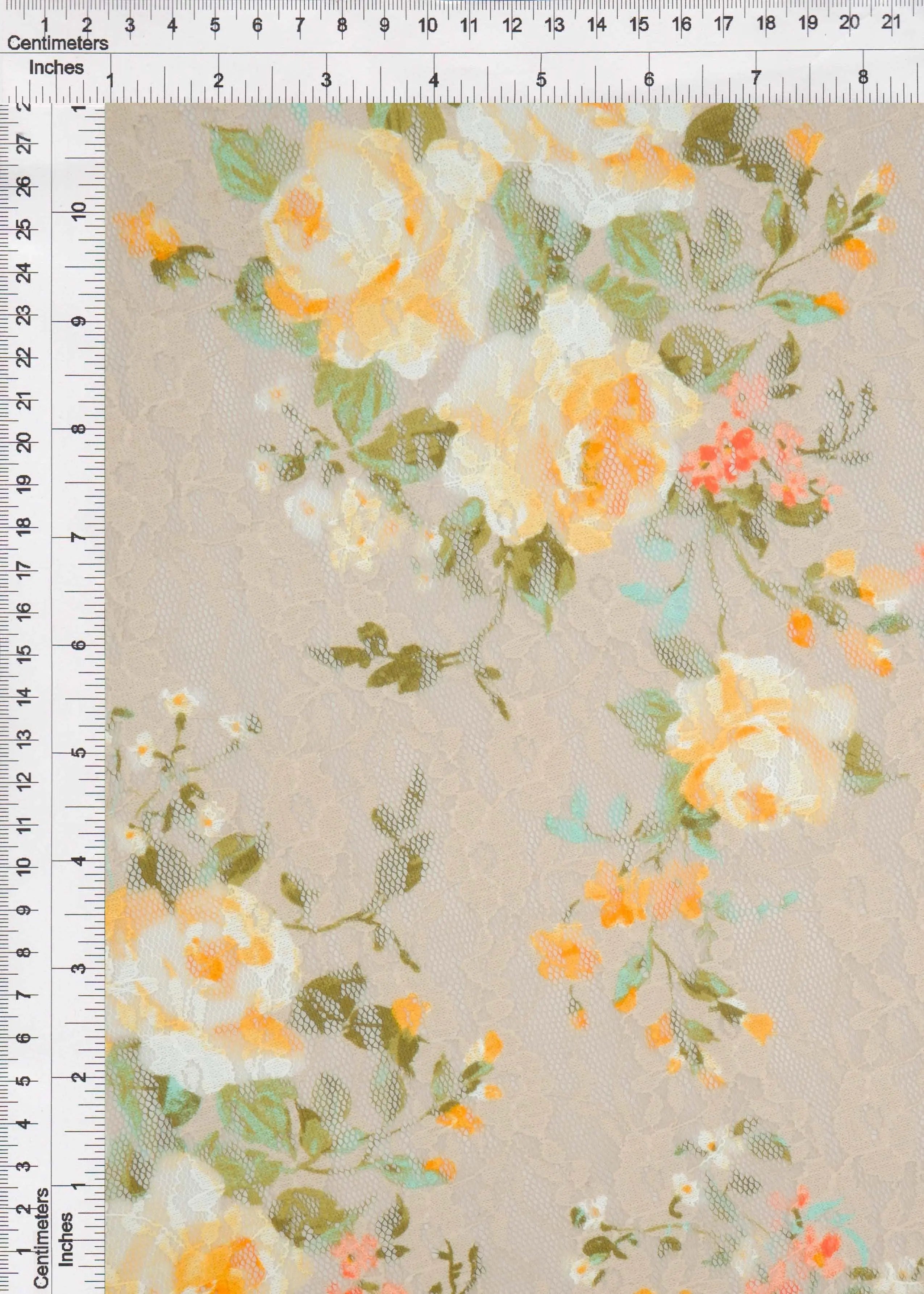 LACE4481-DU1683 TAUPE BLOUSE BOTTOMS CAMI DIGITAL PRINT DRESS FLORAL FLOWER LACE LOUNGEWEAR POLYESTER SKIRTS SPANDEX TOPS