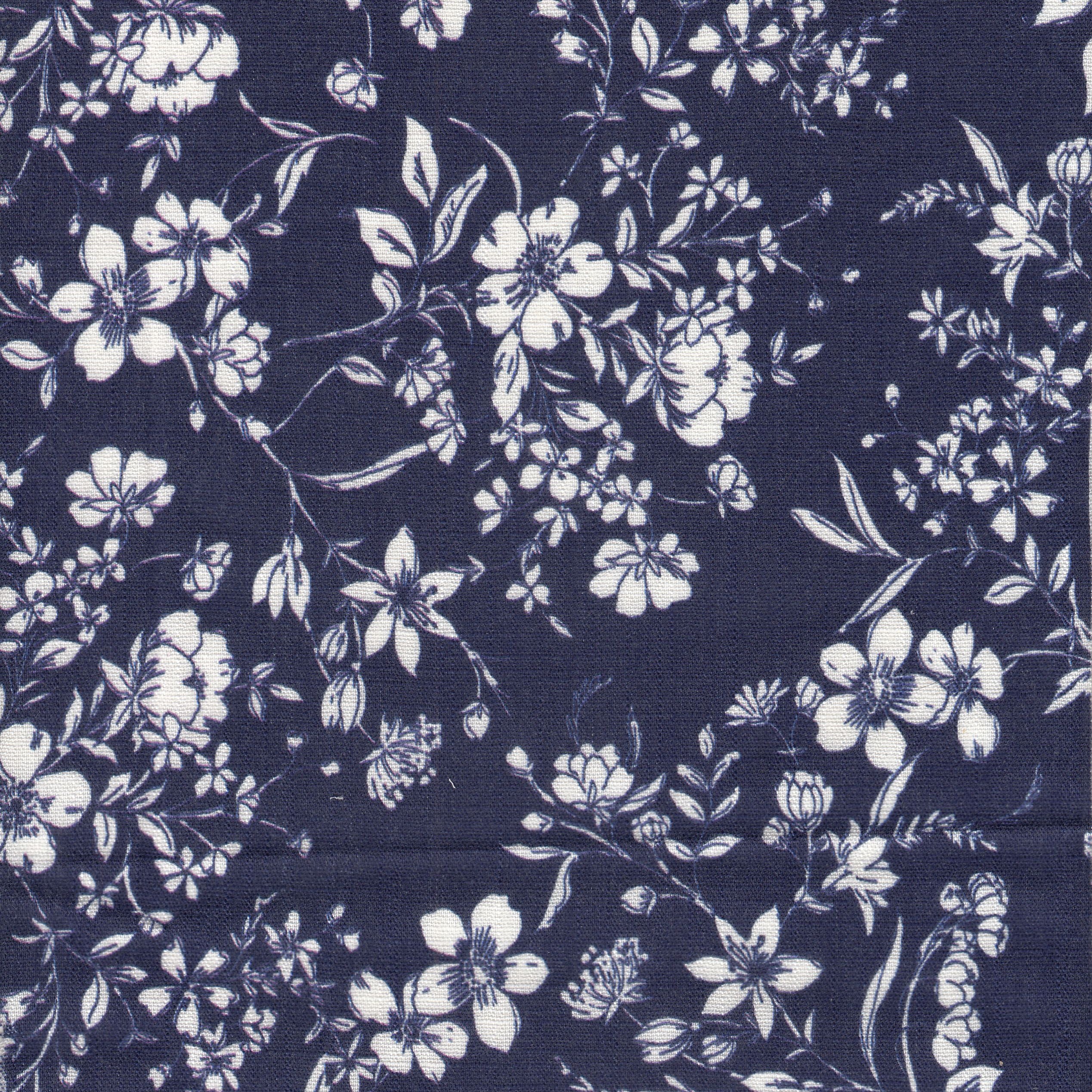 LIN-MS10146 NAVY BLOUSE DRESS FLORAL LINE SLUB PANTS PRINT RAYON SKIRTS SPANDEX TOPS WOVEN