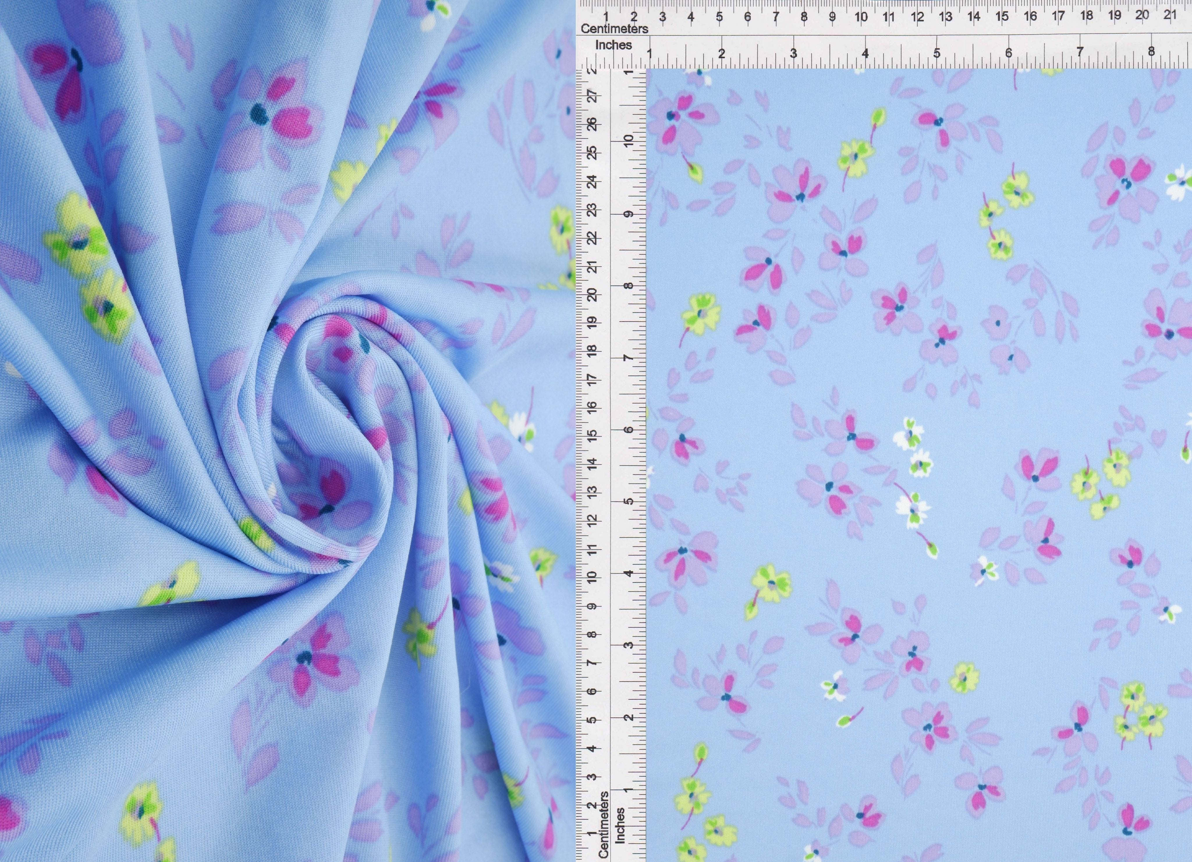 Floral Print Stretch DTY Knit Fabric - KNT4498-M11016B - Fabric Selection WS