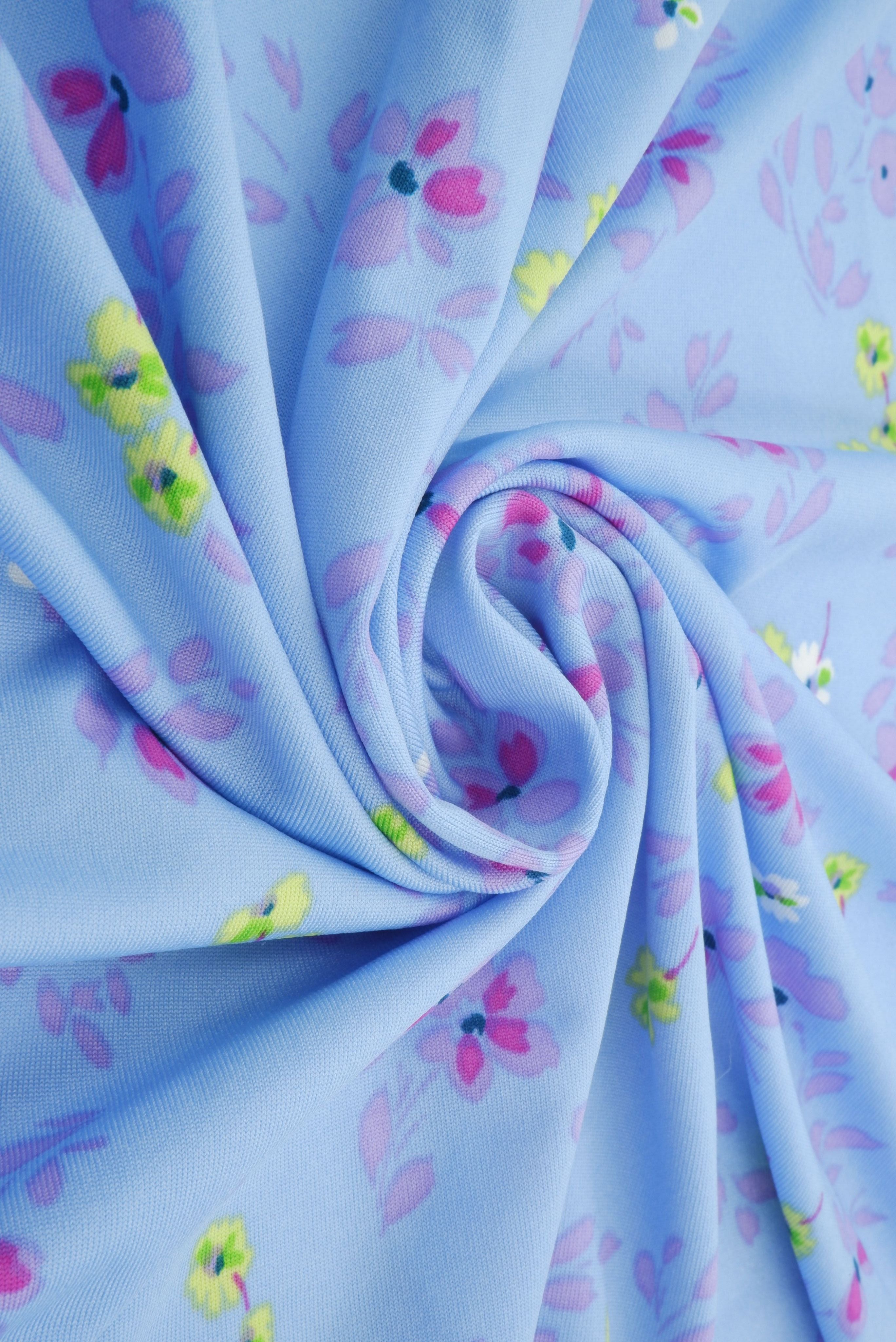 Floral Print Stretch DTY Knit Fabric - KNT4498-M11016B - Fabric Selection WS