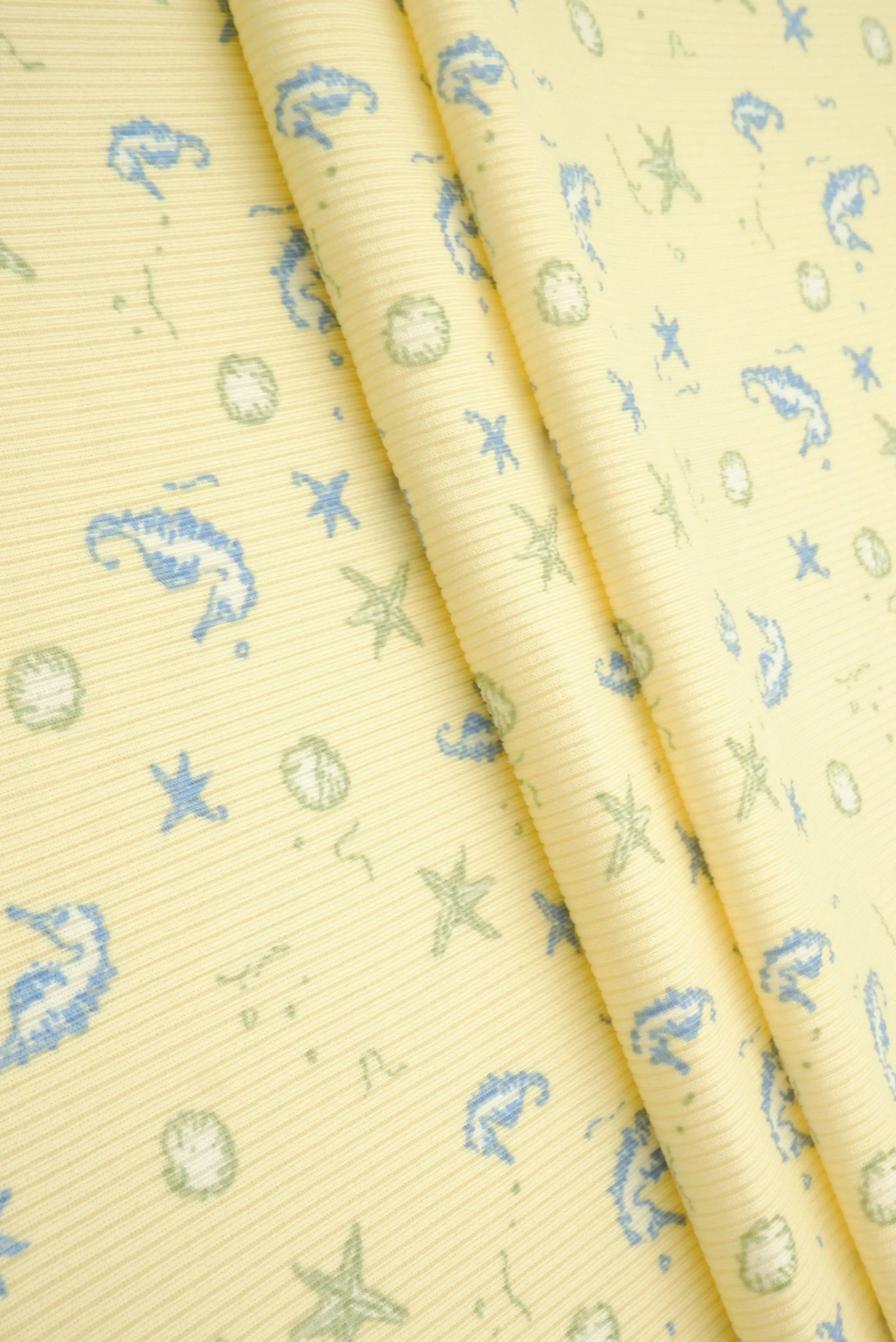 CF-MS11506 BUTTER YELLOW ACTIVEWEAR BODYSUIT BOTTOMS CAMI DRESS KNIT PANTS POLYESTER PRINT RIBBED 2X2 SKIRTS SPANDEX STRETCH TOPS UNDER SEA