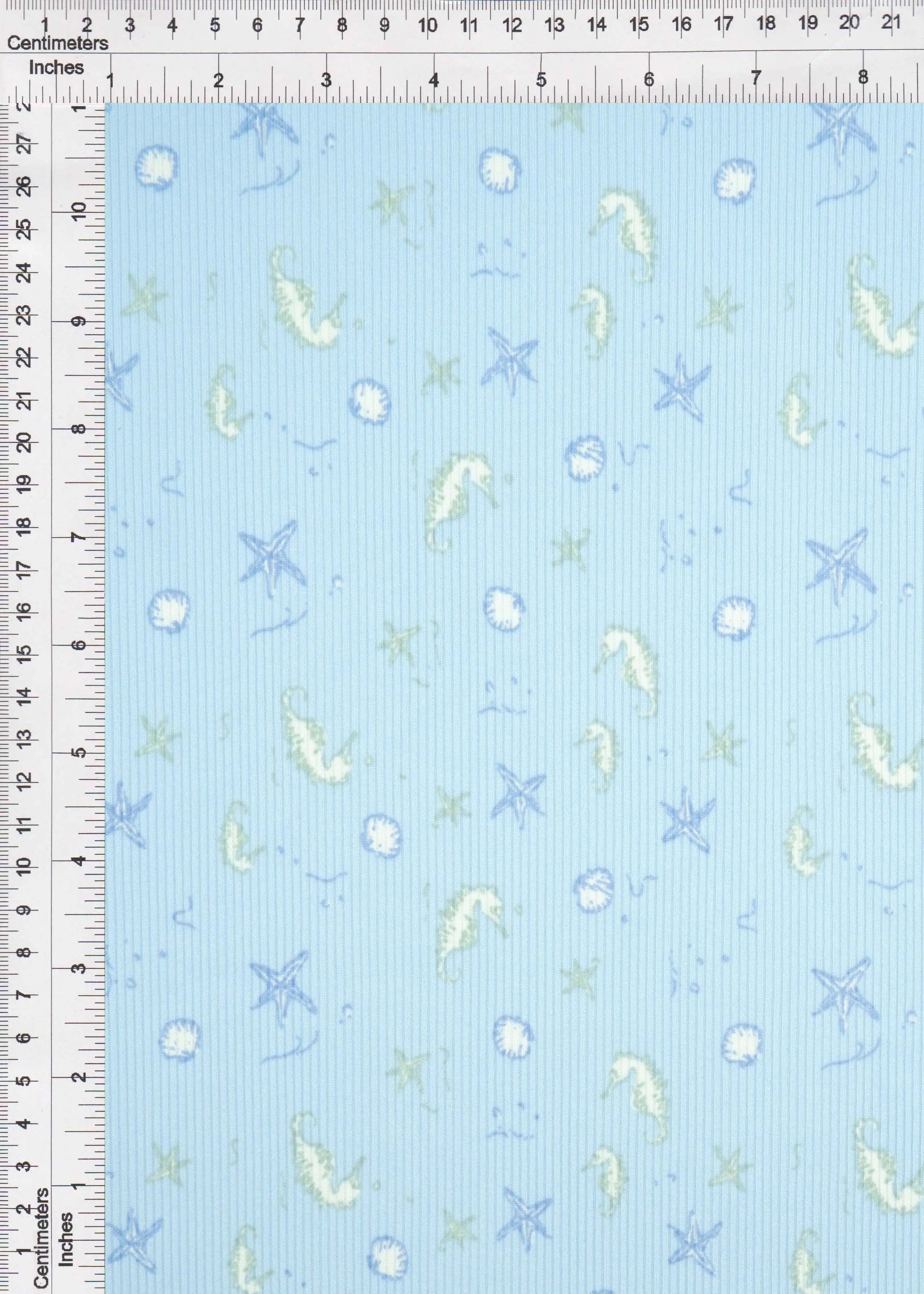 CF-MS11506 BLUE POWDER ACTIVEWEAR BODYSUIT BOTTOMS CAMI DRESS KNIT PANTS POLYESTER PRINT RIBBED 2X2 SKIRTS SPANDEX STRETCH TOPS UNDER SEA