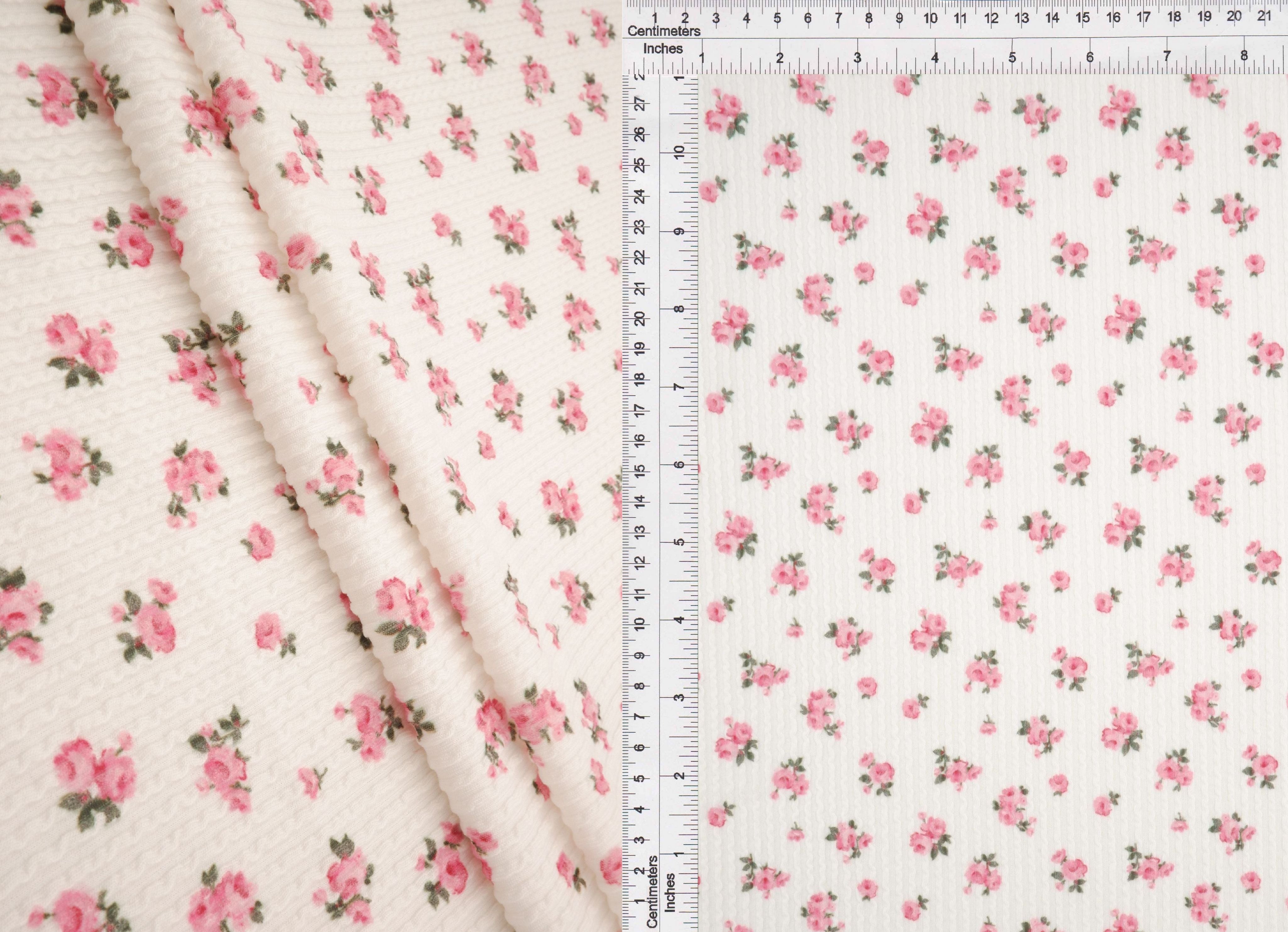 KNT4463-S50368B IVORY/ROSE ACTIVEWEAR BOTTOMS CAMI DITSY DOUBLE KNIT DRESS JACQUARD PANTS POLYESTER RAYON RIB SKIRTS SOLID SPANDEX STRETCH TOPS URBAN
