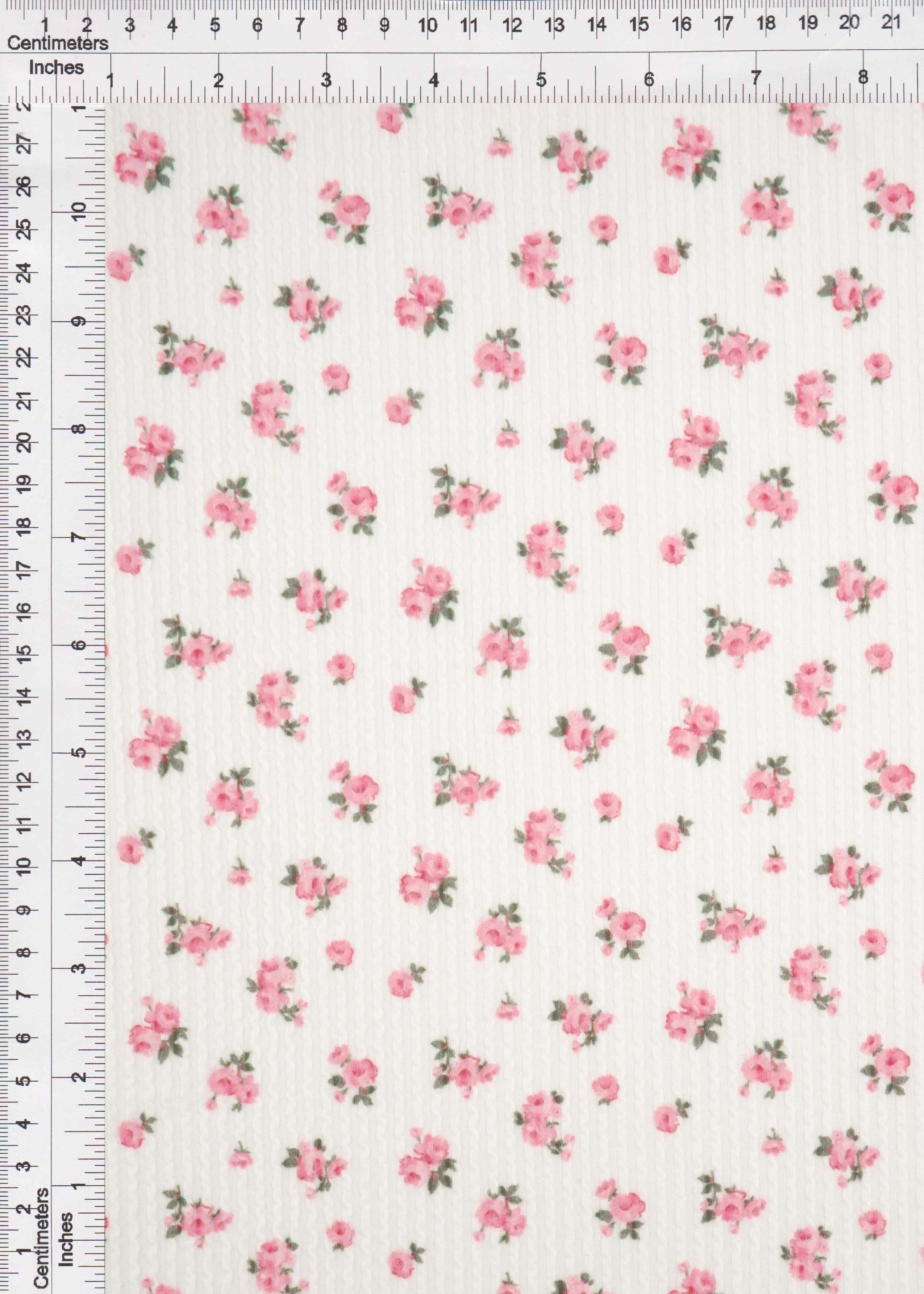 KNT4463-S50368B IVORY/ROSE ACTIVEWEAR BOTTOMS CAMI DITSY DOUBLE KNIT DRESS JACQUARD PANTS POLYESTER RAYON RIB SKIRTS SOLID SPANDEX STRETCH TOPS URBAN