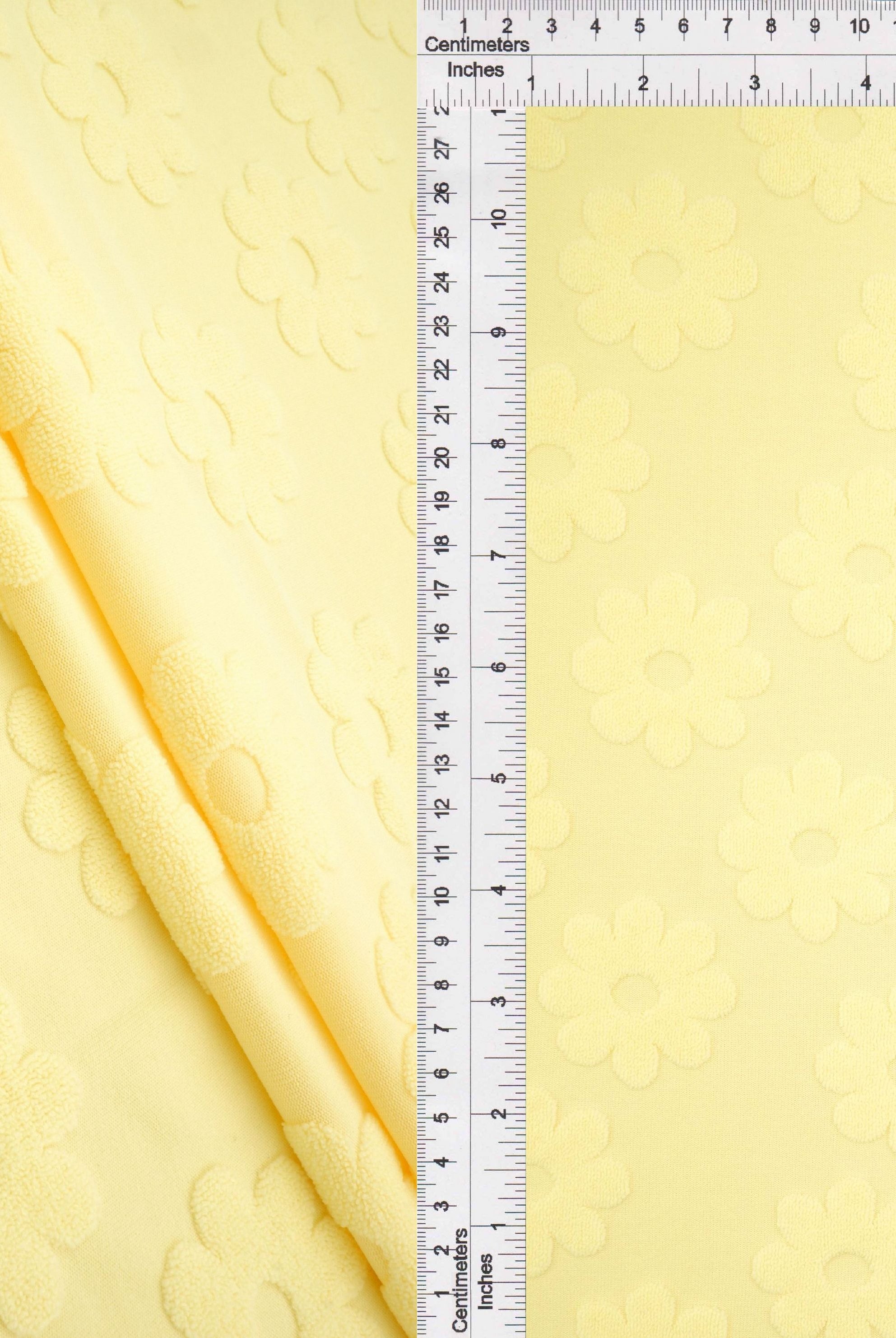 JACQ-4480 YELLOW LT. BOTTOMS DAISY FLOWER DRESS GEOMETRIC JACQUARD KNIT LIVERPOOL OUTERWEAR PANTS POLYESTER SKIRTS SOLID SPANDEX STRETCH SWEATER TOPS