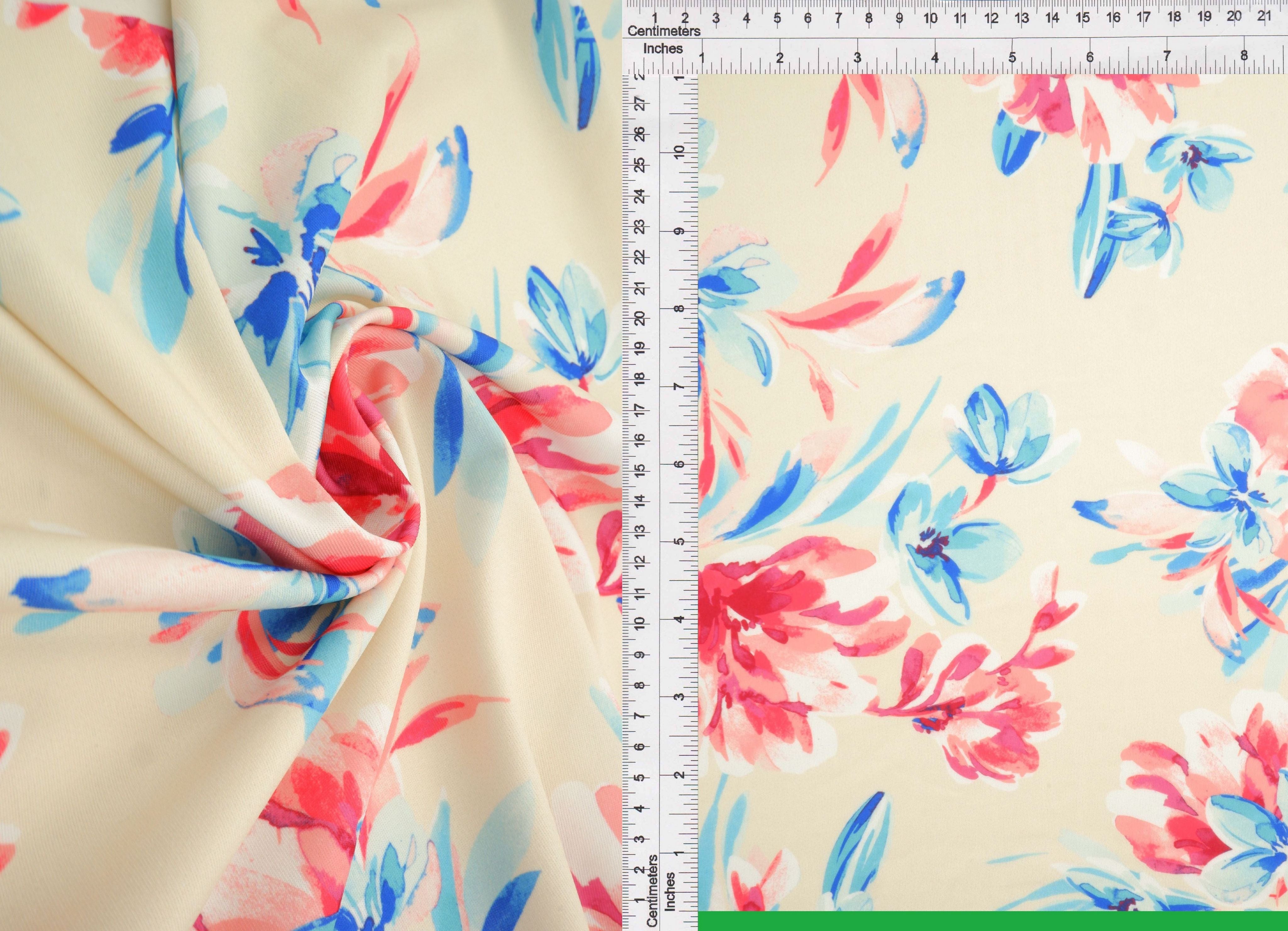 Floral Digital Print Stretch DTY Knit Fabric - KNT4498-MS11510 - Fabric Selection WS