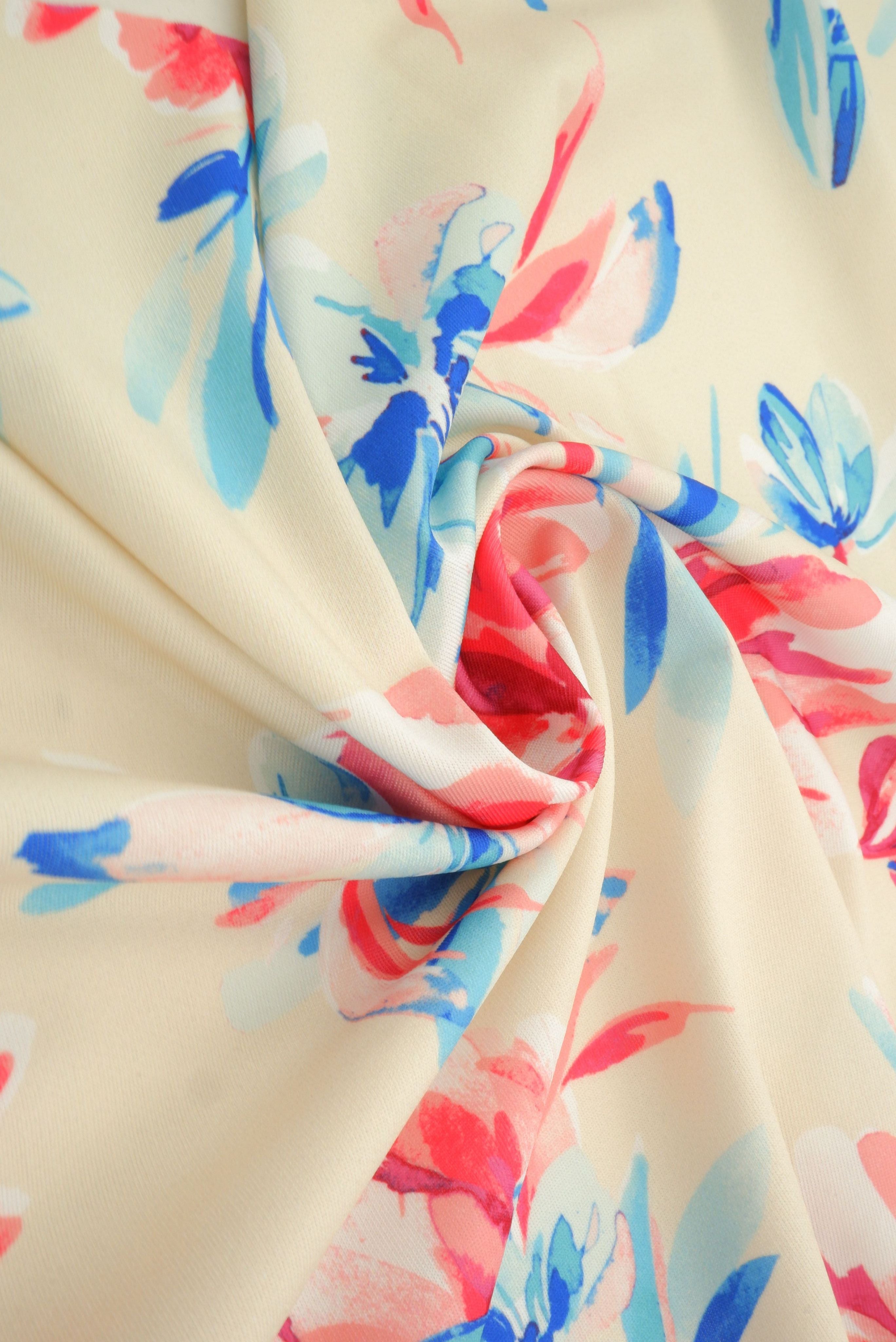 Floral Digital Print Stretch DTY Knit Fabric - KNT4498-MS11510 - Fabric Selection WS